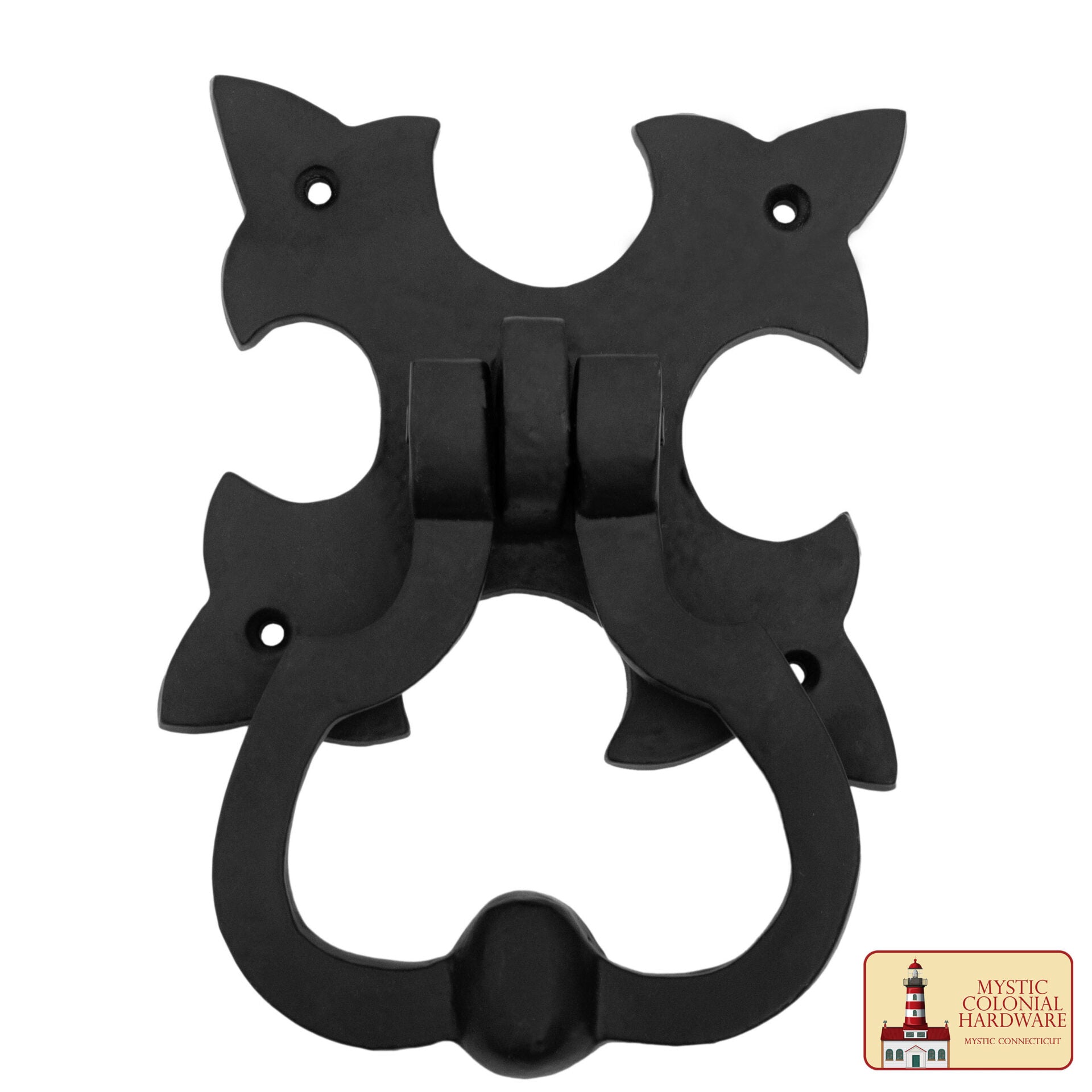 Imagen única de: Aldaba Gótica de Hierro Forjado, Negra, Aspecto Medieval Antiguo