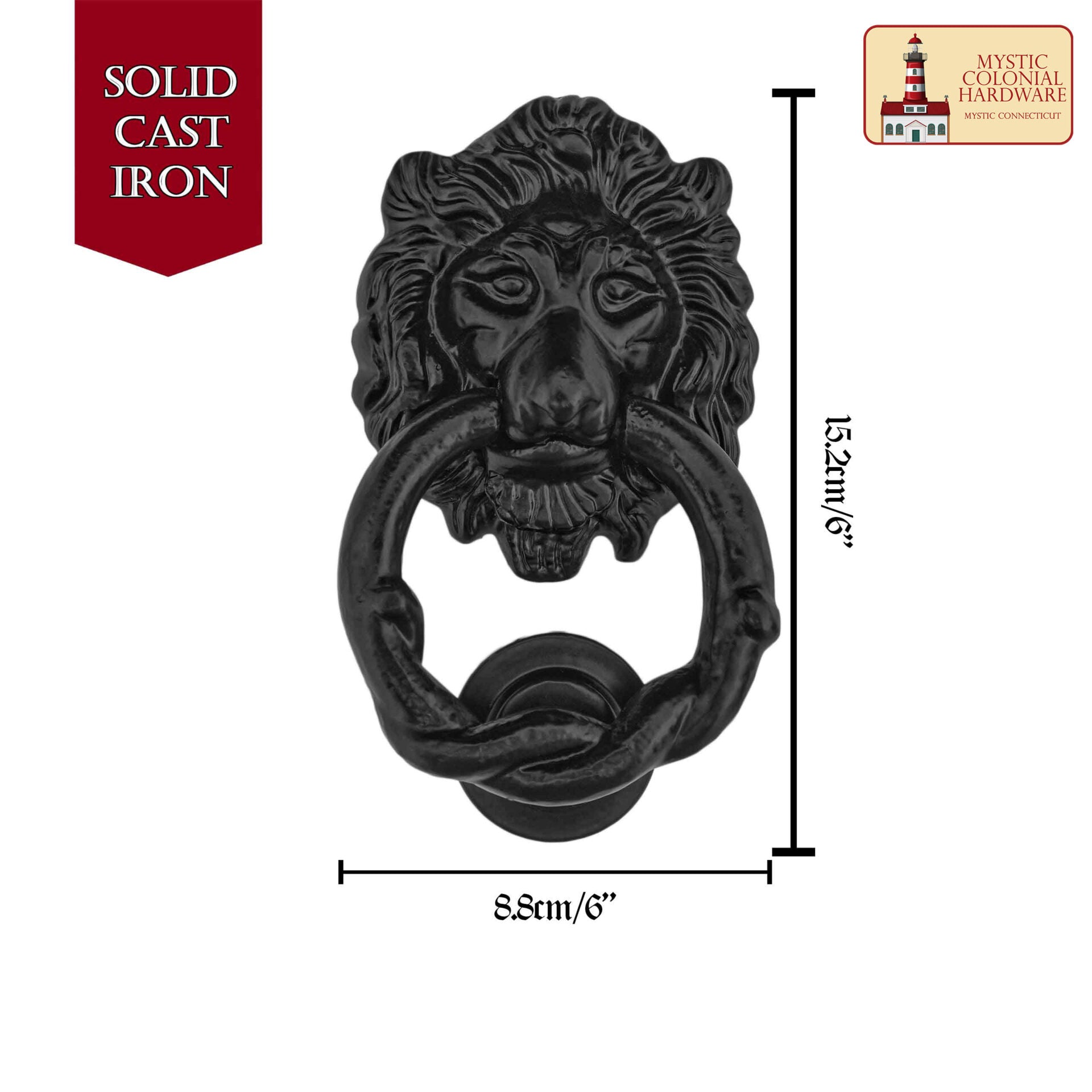 Imagen única de: Aldaba con Cabeza de León Hecha a Mano Aldaba Antigua con Anillo