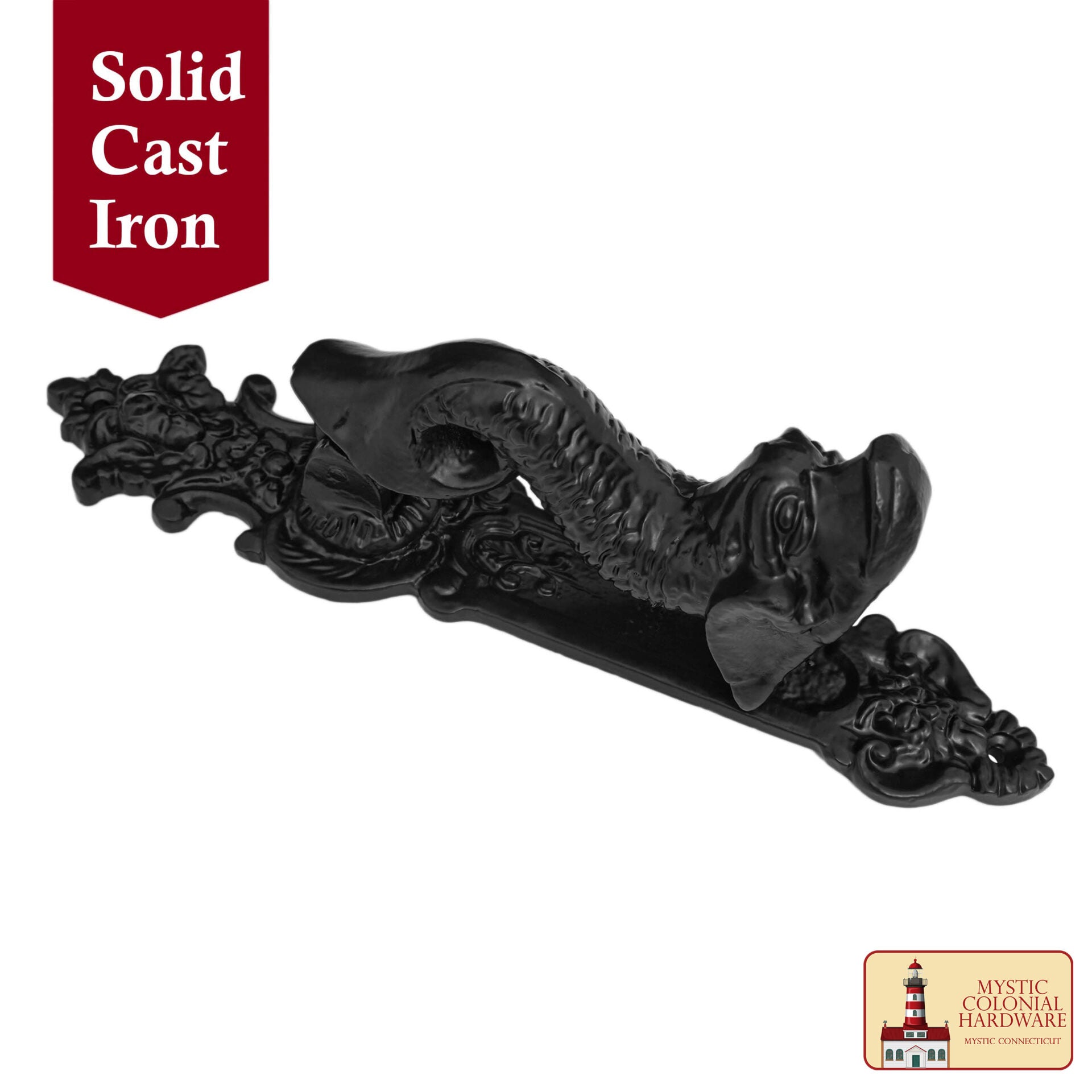 Imagen única de: Aldaba Antigua para Puerta de Entrada con Revestimiento de Polvo Negro Hecho a Mano