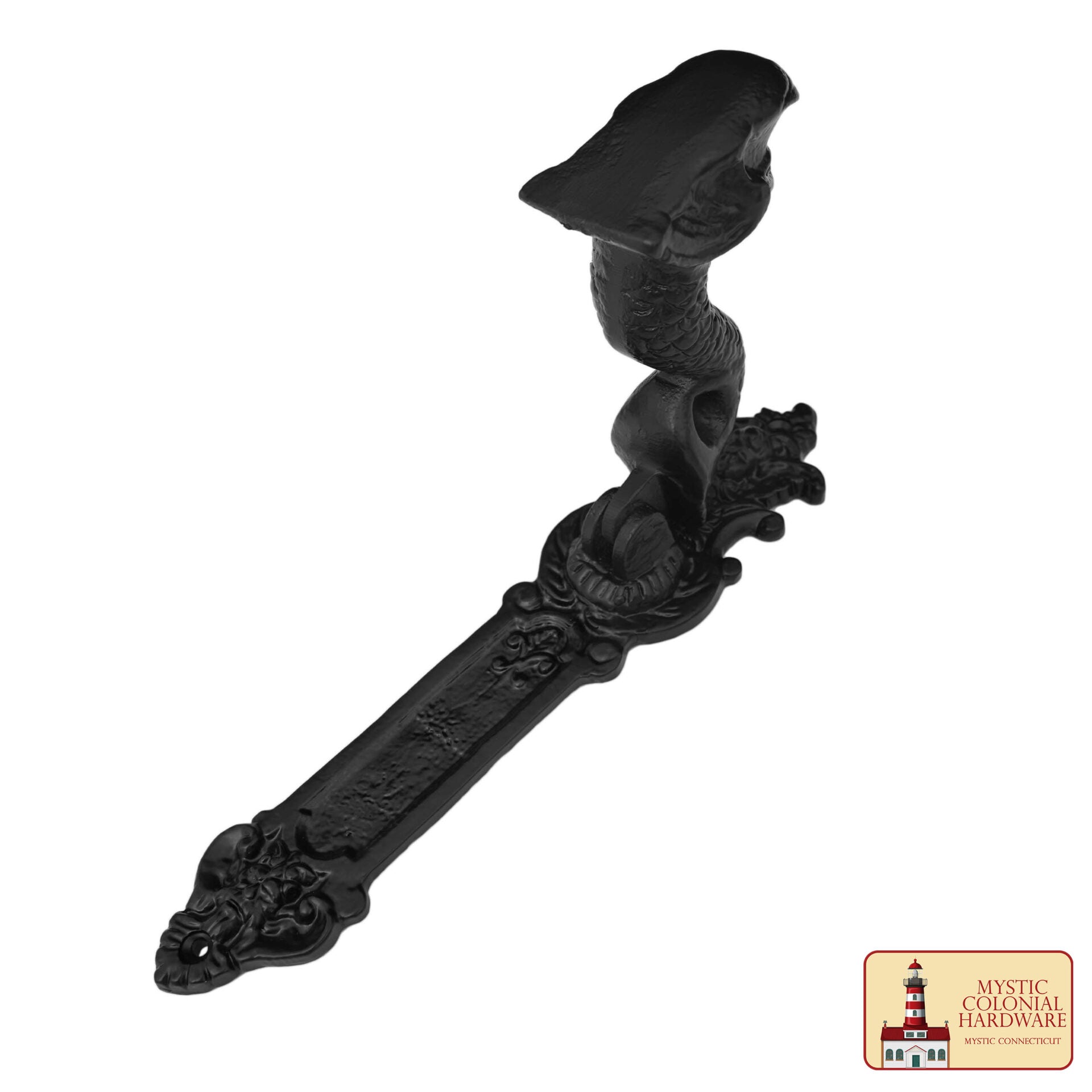 Imagen única de: Aldaba Antigua para Puerta de Entrada con Revestimiento de Polvo Negro Hecho a Mano