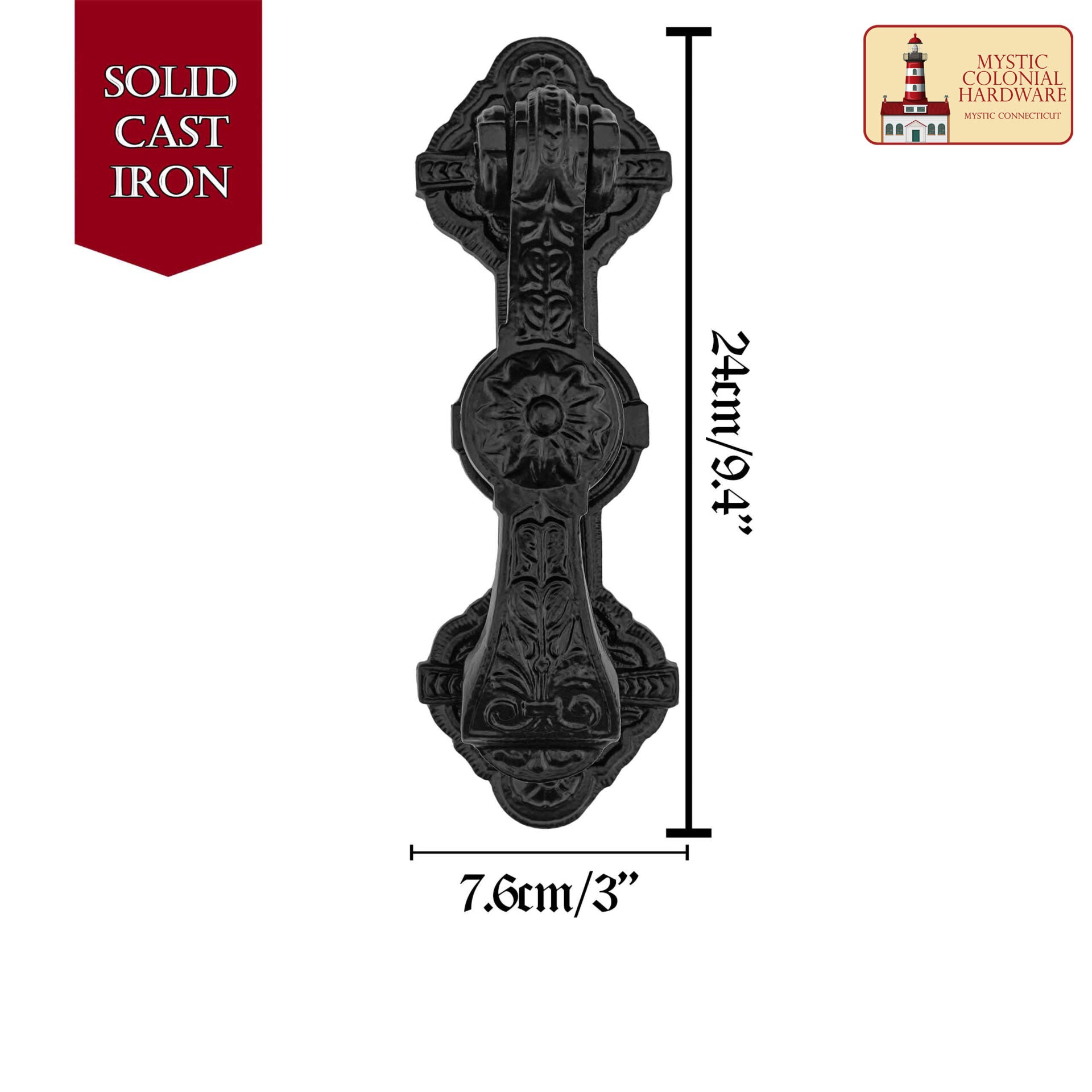 Imagen única de: Puerta de Entrada Decorativa con Revestimiento de Polvo Negro Aldaba Antigua Hecha a Mano