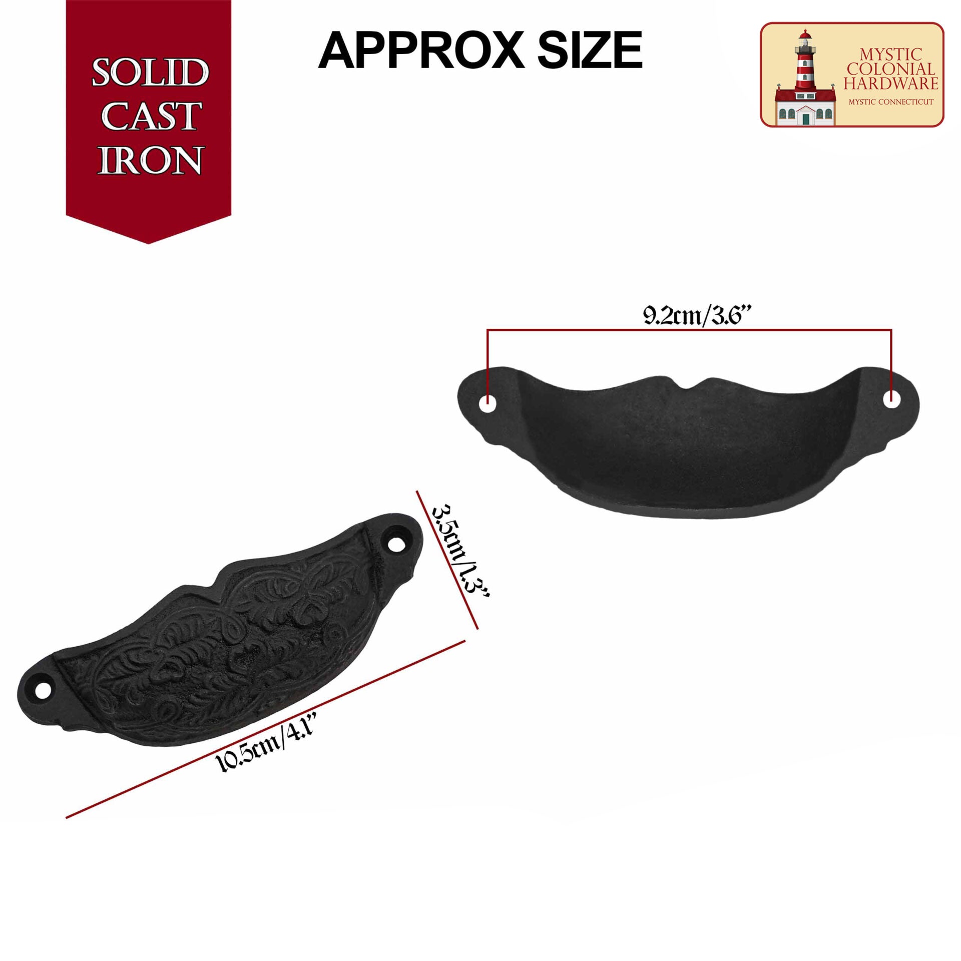 Imagen única de: Tiradores Rústicos de Hierro Fundido para Cajones Tiradores para Armarios: Ideales para Ambientes Victorianos, Coloniales, Retro, Steampunk, Góticos, Barrocos y Medievales, (10.5x3.5) Cm