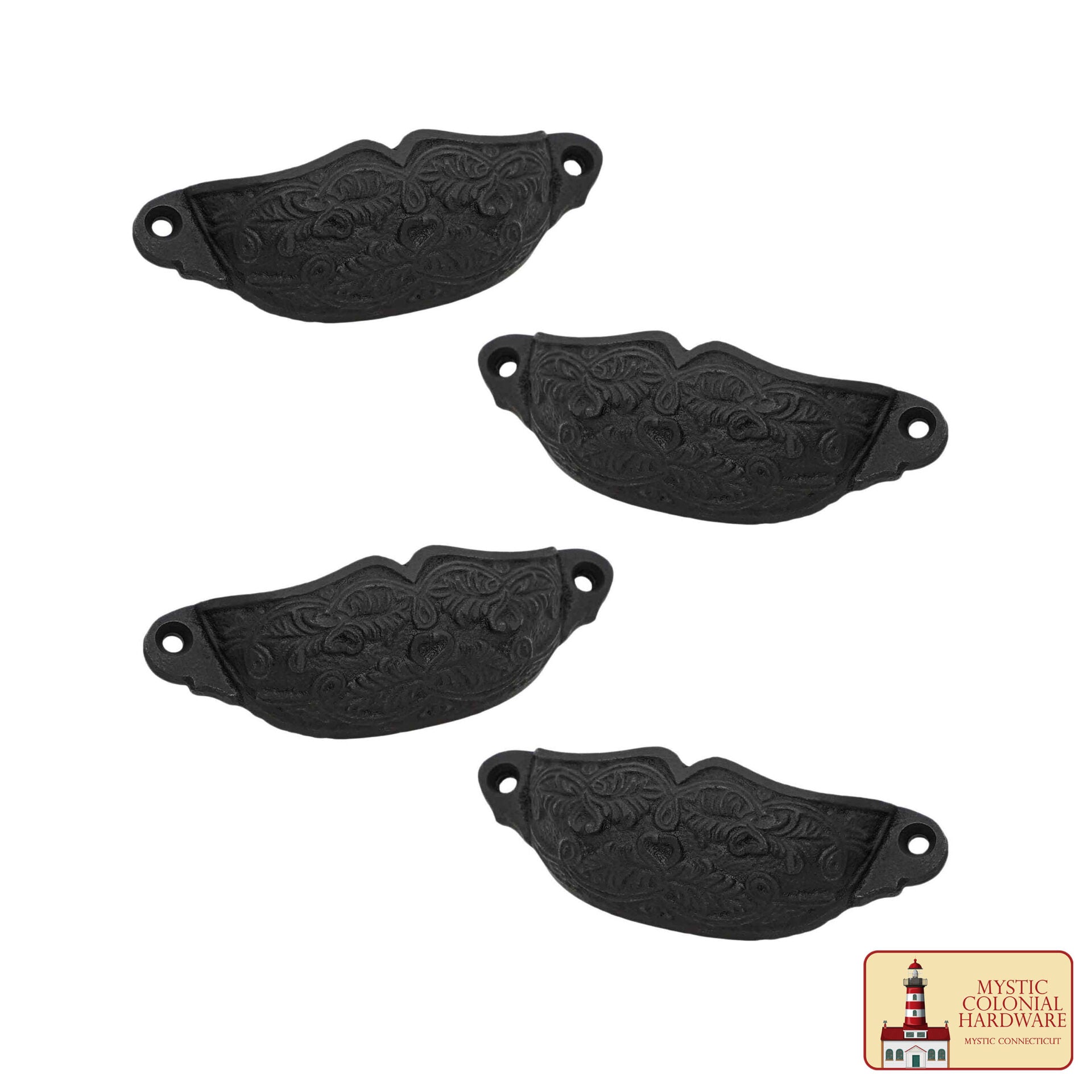 Imagen única de: Juego de 4 Tiradores de Hierro Fundido Rústico: Ideal para Ambientes Victorianos, Coloniales, Retro, Steampunk, Góticos, Barrocos y Medievales, (10.5x3.5) Cm