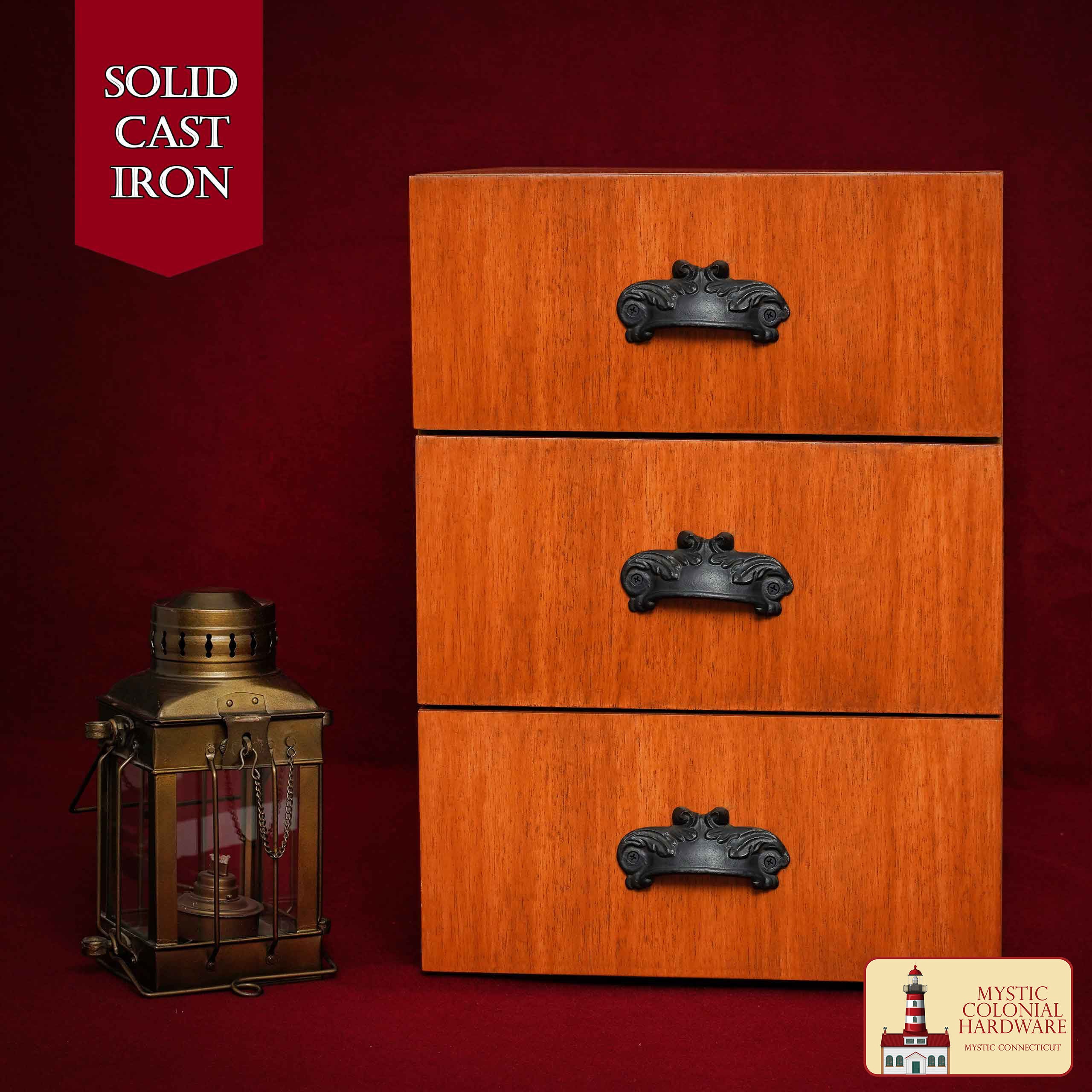 Imagen única de: Tiradores Rústicos de Hierro Fundido para Cajones Tiradores para Armarios: Ideales para Ambientes Victorianos, Coloniales, Retro, Steampunk, Góticos, Barrocos y Medievales, (10.3x5) Cm