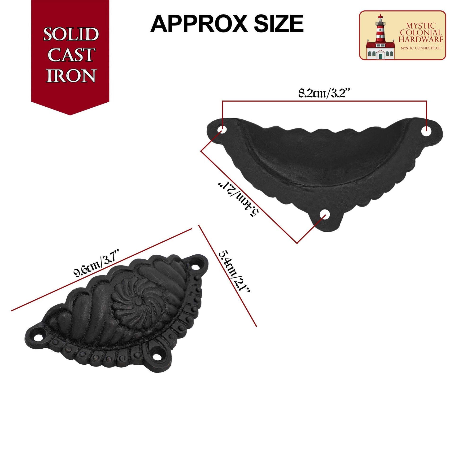 Imagen única de: Tiradores Rústicos de Hierro Fundido para Cajones Tiradores para Armarios: Ideal para Ambientes Victorianos, Coloniales, Retro, Steampunk, Góticos, Barrocos y Medievales, (9.6x5.4) Cm