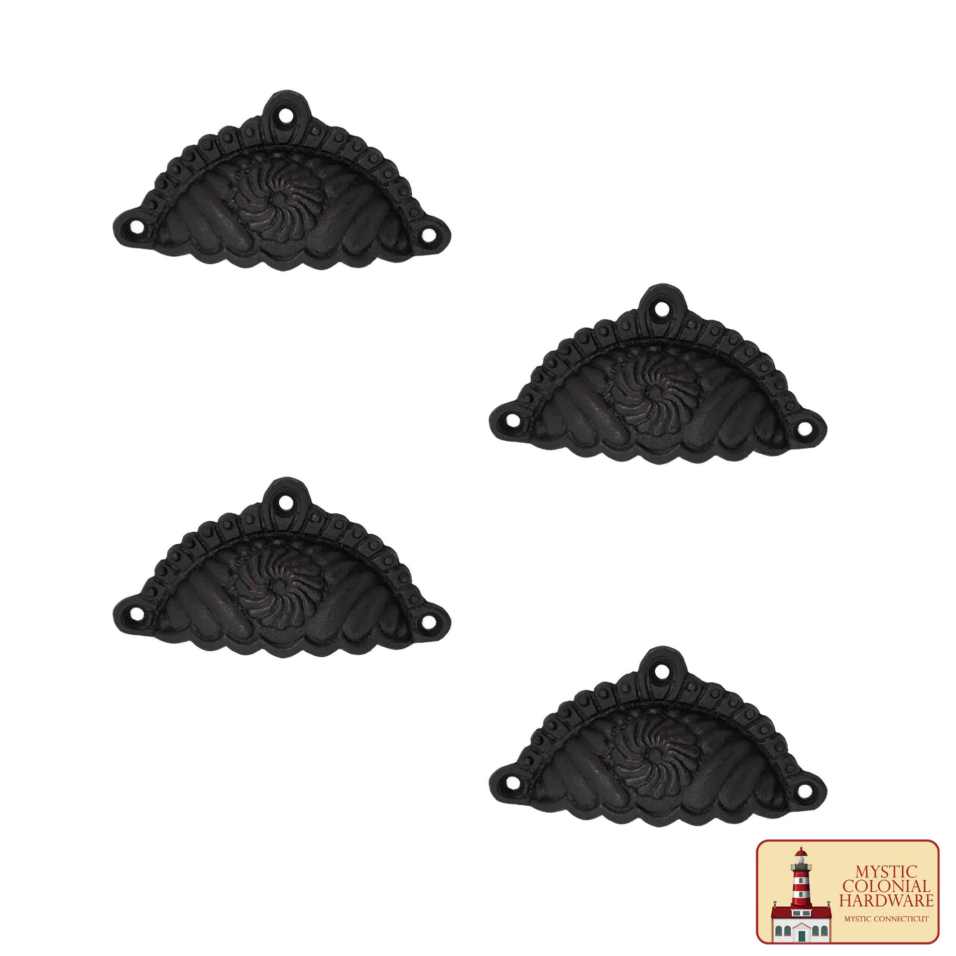 Imagen única de: Juego de 4 Tiradores de Hierro Fundido Rústico: Ideal para Ambientes Victorianos, Coloniales, Retro, Steampunk, Góticos, Barrocos y Medievales, (9.6x5.4) Cm