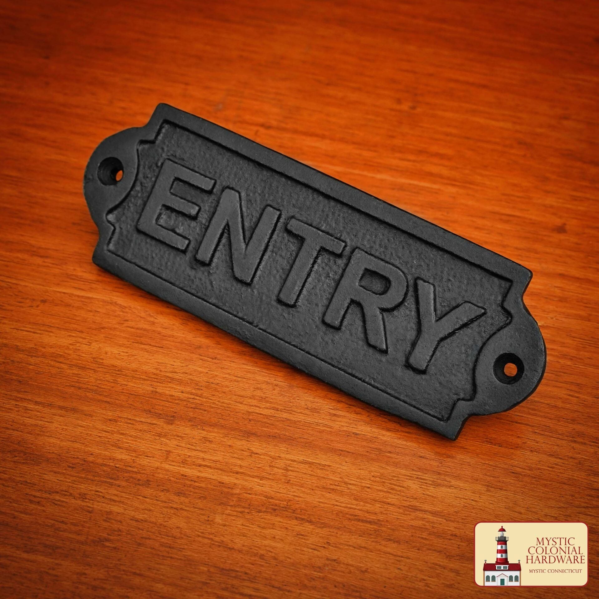 Imagen única de: Hierro Forjado Macizo Señal de Entrada Vintage para Puertas Accesorio de Ferretería Hecho a Mano