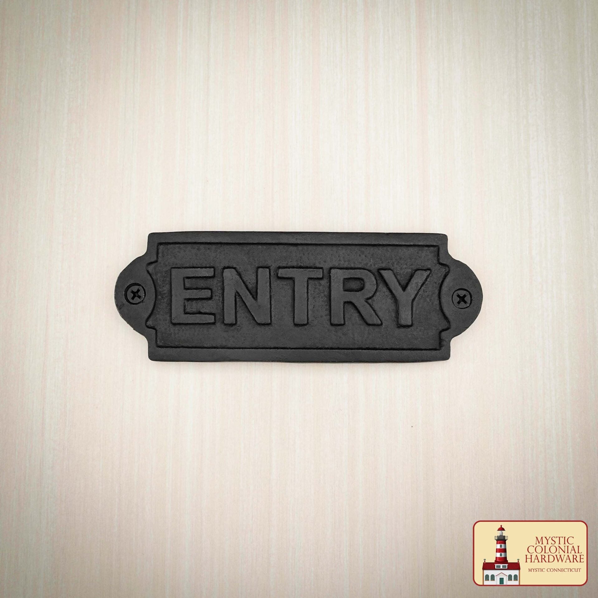 Imagen única de: Hierro Forjado Macizo Señal de Entrada Vintage para Puertas Accesorio de Ferretería Hecho a Mano