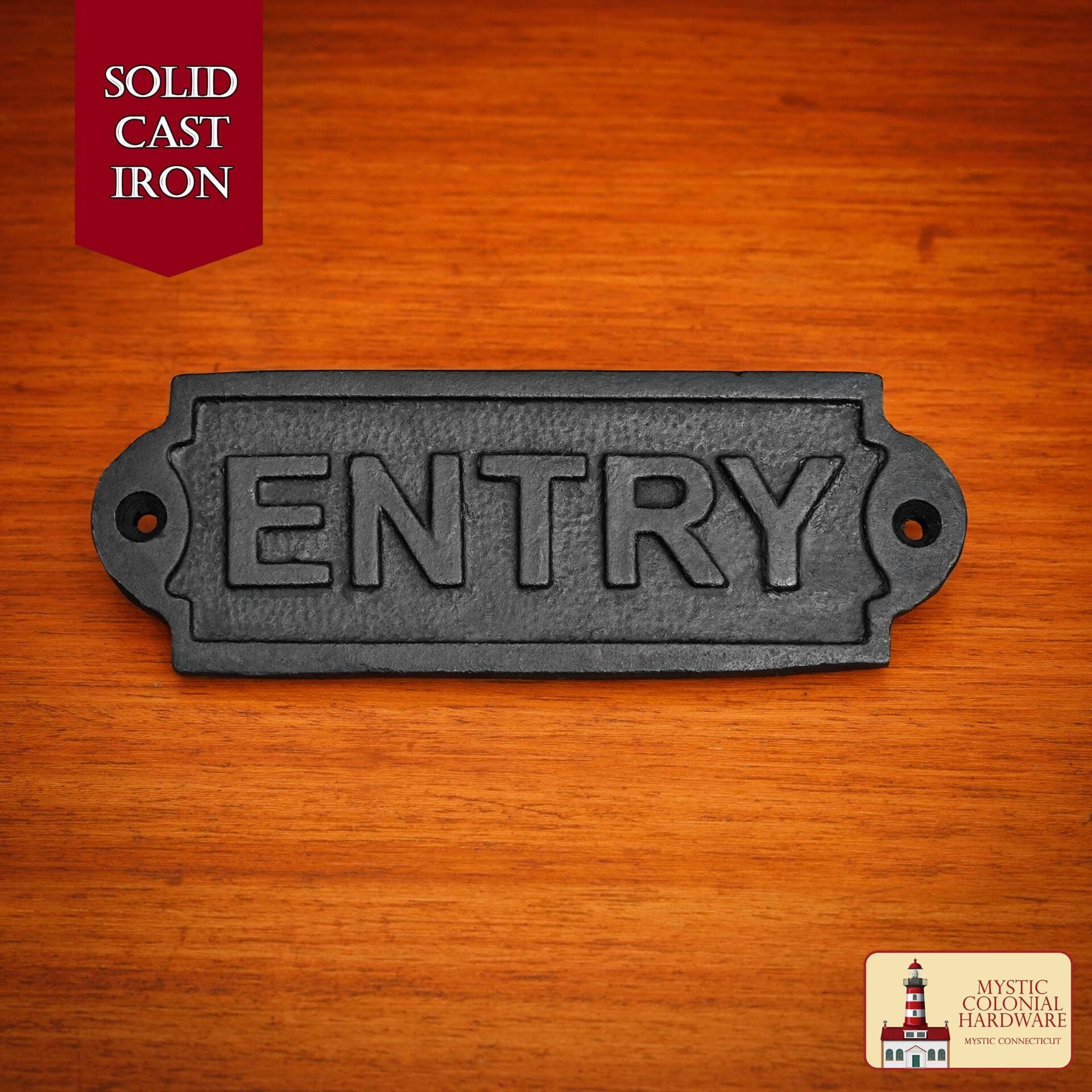 Imagen única de: Hierro Forjado Macizo Señal de Entrada Vintage para Puertas Accesorio de Ferretería Hecho a Mano