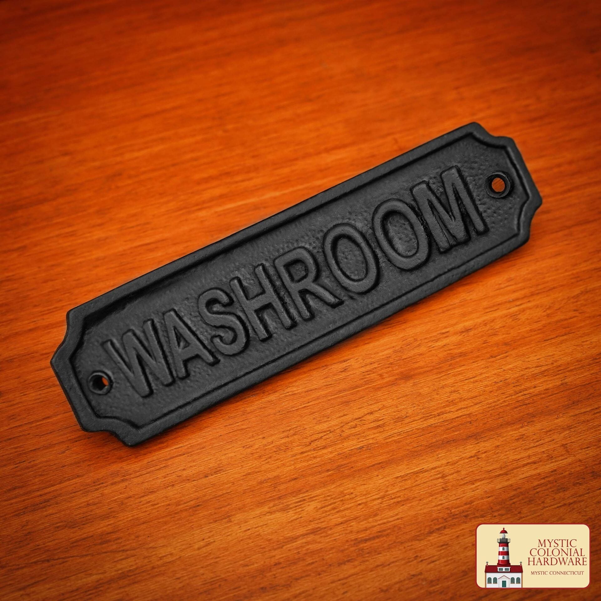 Imagen única de: Hierro Forjado Macizo Letrero de Lavabo Vintage para Puertas Accesorio de Ferretería Hecho a Mano