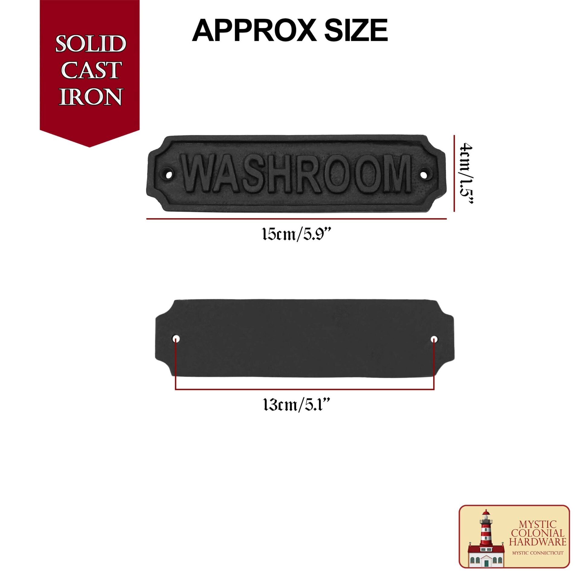 Imagen única de: Hierro Forjado Macizo Letrero de Lavabo Vintage para Puertas Accesorio de Ferretería Hecho a Mano