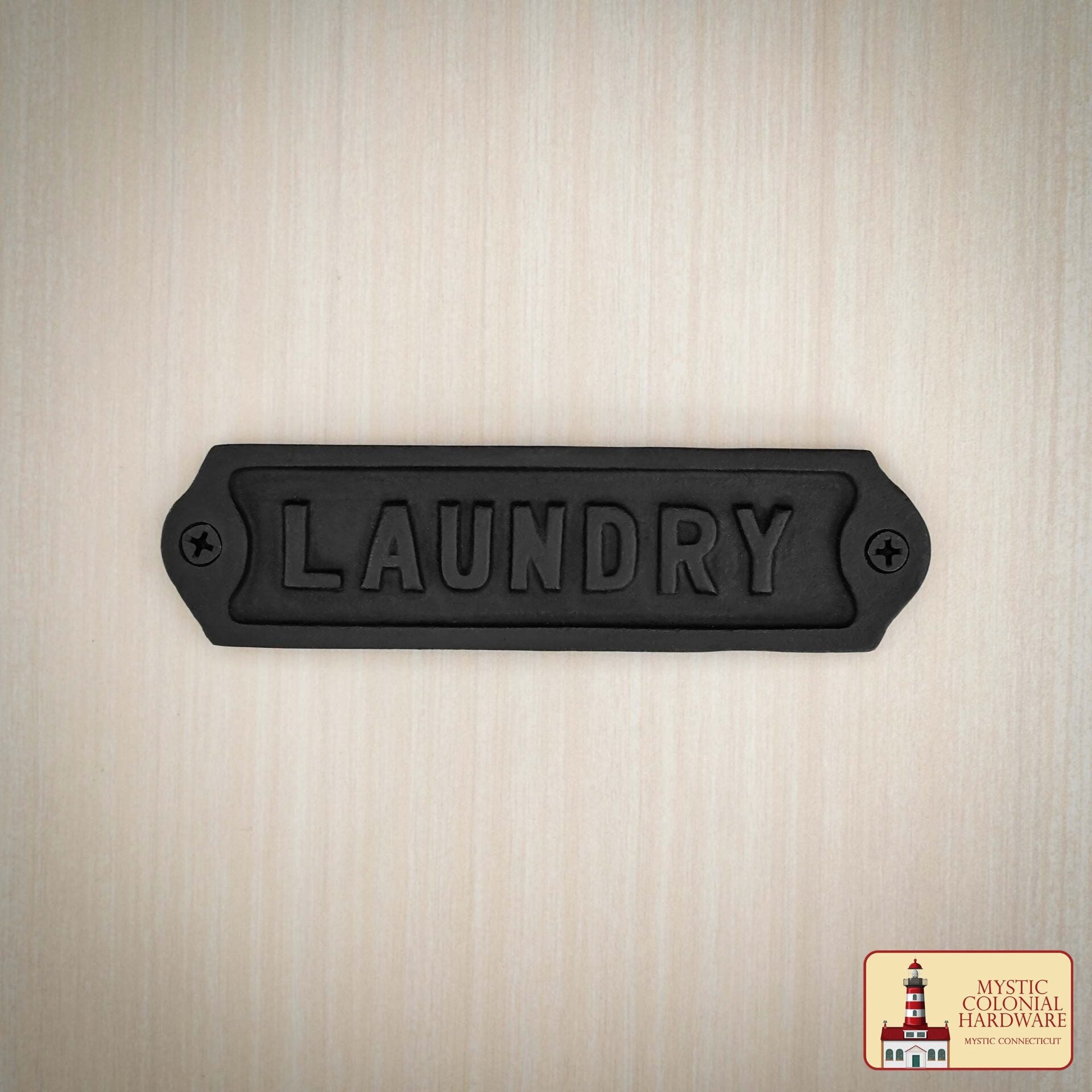 Imagen única de: Hierro Forjado Macizo Letrero de Lavandería Vintage para Puertas Accesorio de Ferretería Hecho a Mano