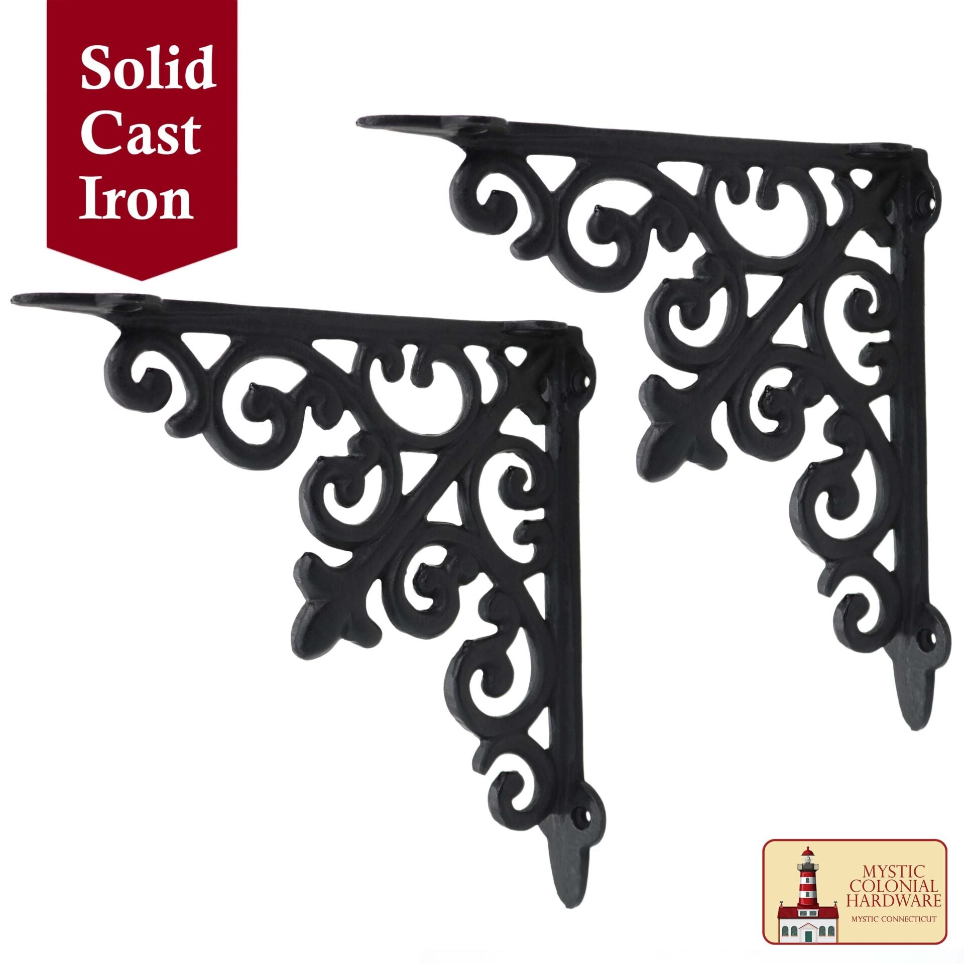 Imagen única de: 8" X 8", Soporte de Estantería - Hierro Forjado Macizo Victoriano, Colonial, Retro, Steampunck, Gótico, Barroco Medieval