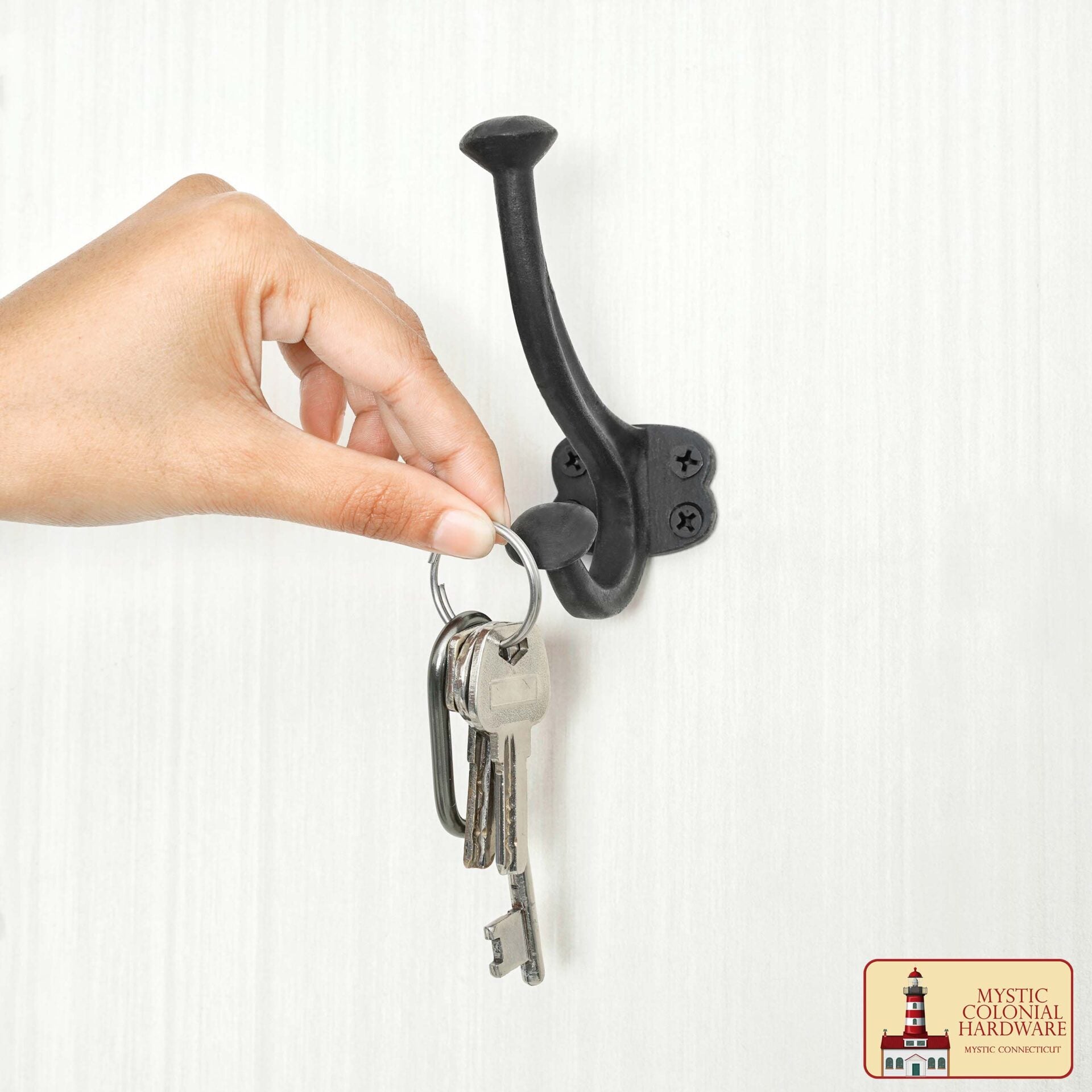 Imagen única de: Rústico de Hierro Fundido Ganchos de Pared, Heavy Duty Retro Utilidad Ganchos para Colgar el Abrigo, Bolsa, Toalla, Bata, Sombrero y Más, Acabado: Aceite Ennegrecido