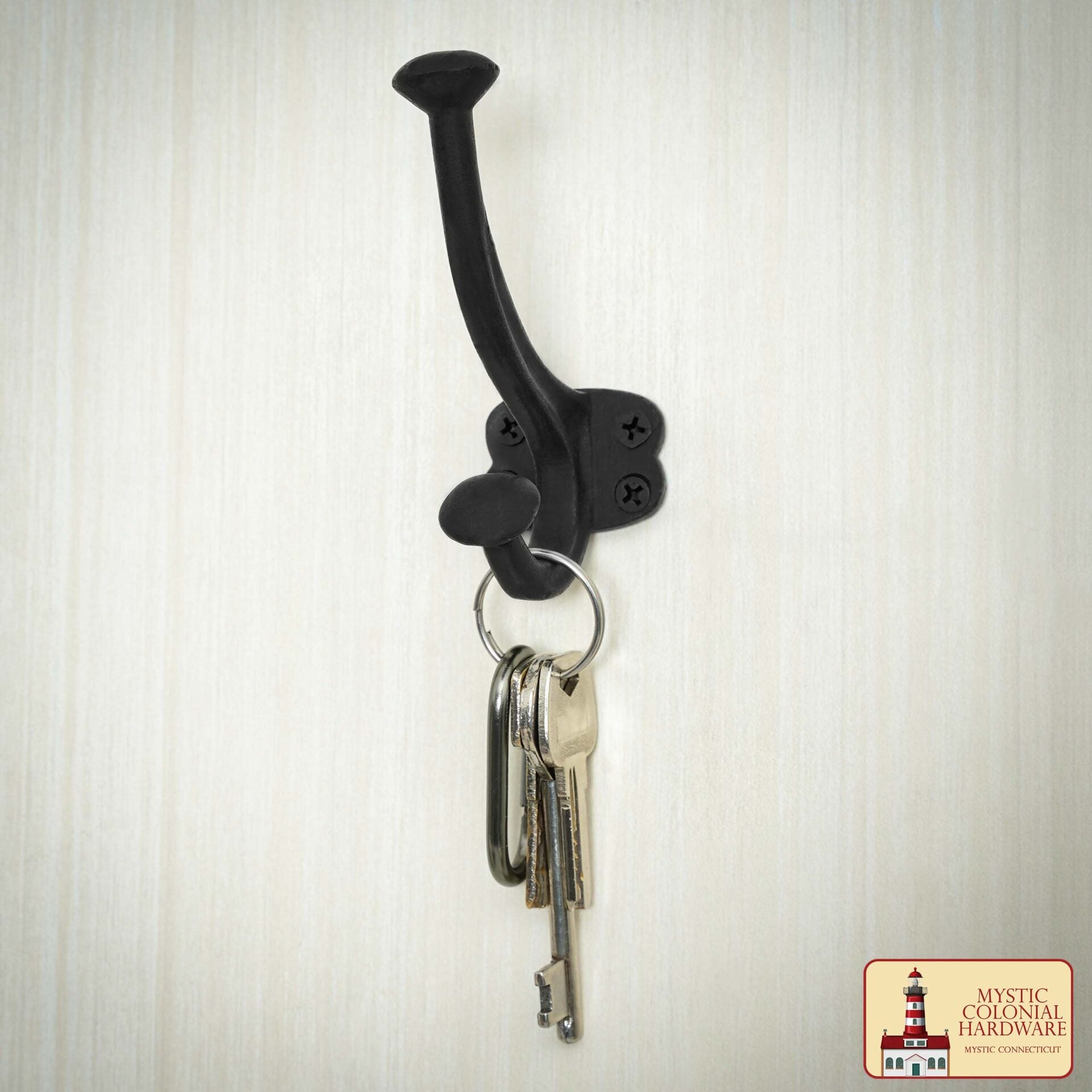 Imagen única de: Rústico de Hierro Fundido Ganchos de Pared, Heavy Duty Retro Utilidad Ganchos para Colgar el Abrigo, Bolsa, Toalla, Bata, Sombrero y Más, Acabado: Aceite Ennegrecido