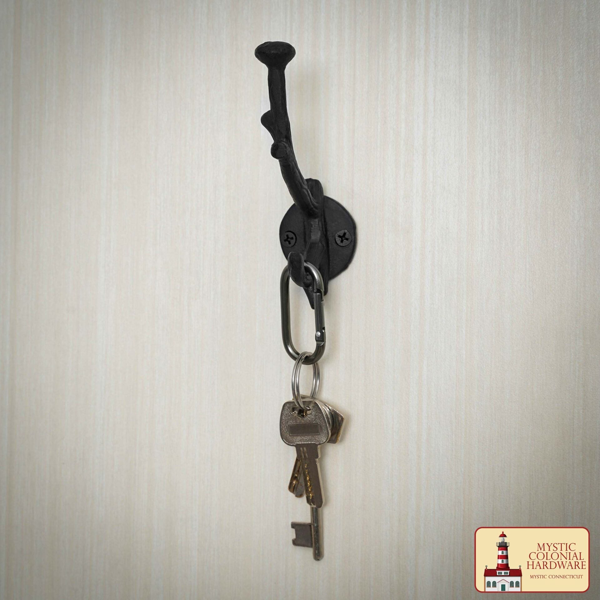 Imagen única de: Rústico de Hierro Fundido Ganchos de Pared, Heavy Duty Retro Utilidad Ganchos para Colgar el Abrigo, Bolsa, Toalla, Bata, Sombrero y Más, Acabado: Aceite Ennegrecido