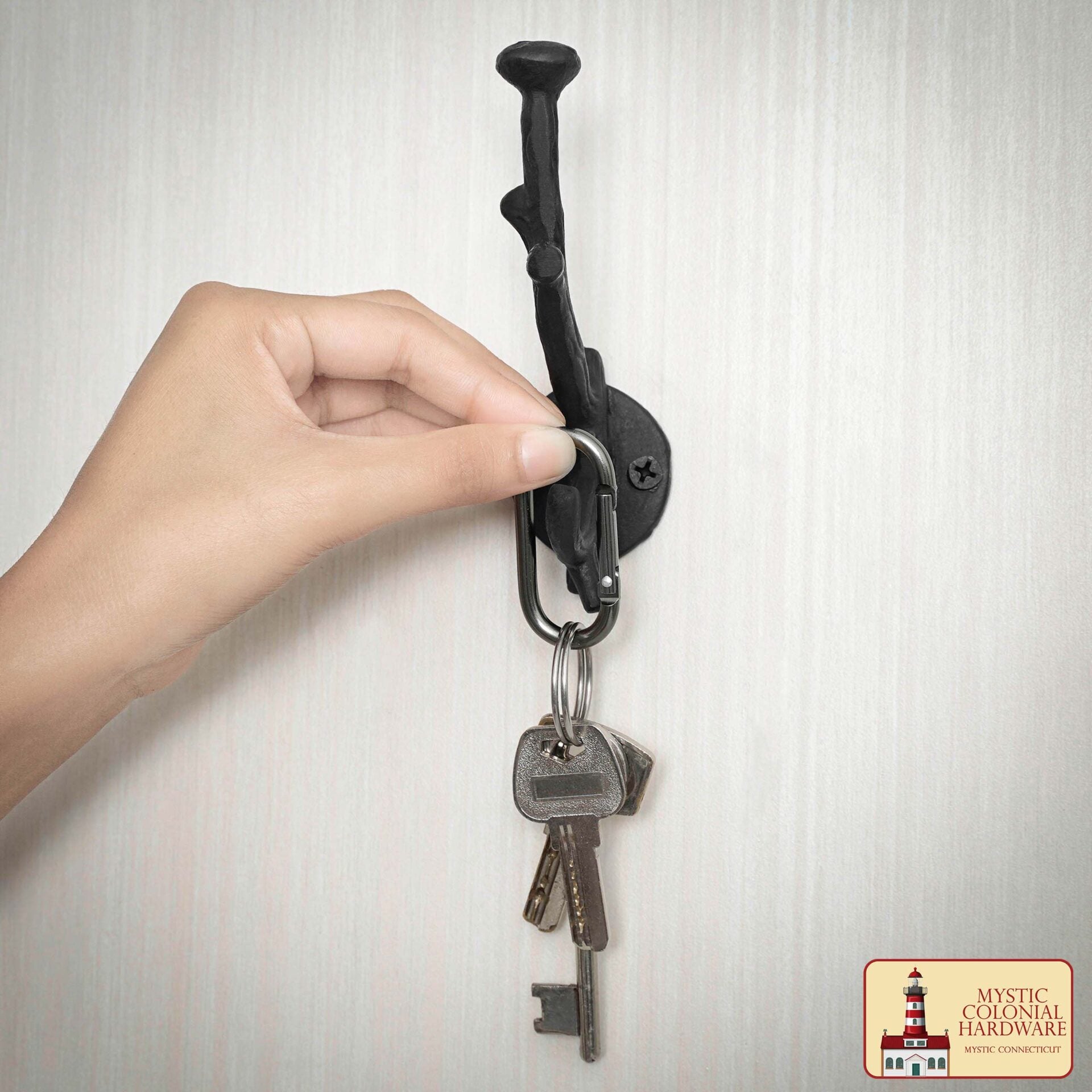 Imagen única de: Rústico de Hierro Fundido Ganchos de Pared, Heavy Duty Retro Utilidad Ganchos para Colgar el Abrigo, Bolsa, Toalla, Bata, Sombrero y Más, Acabado: Aceite Ennegrecido