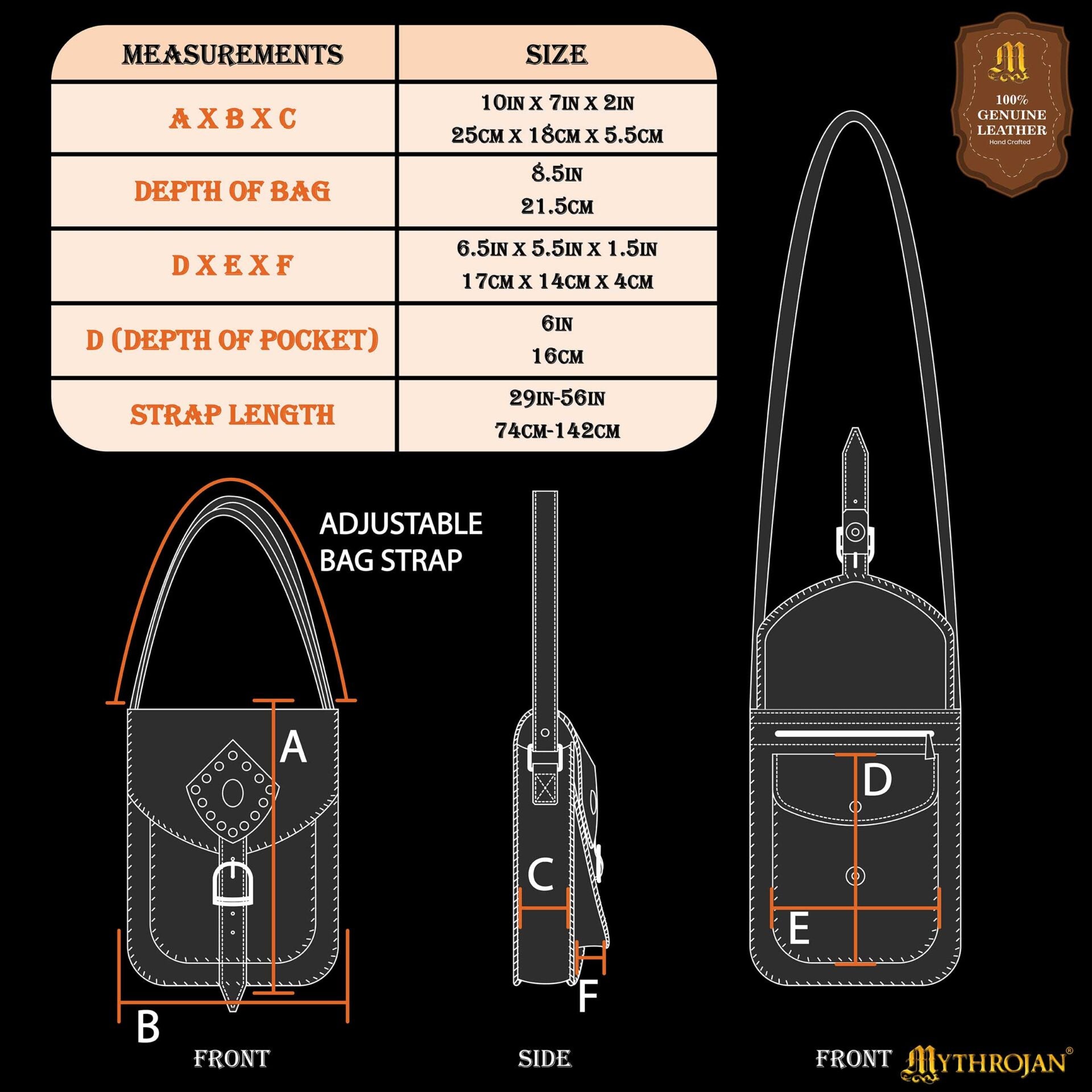 Imagen única de: Mythrojan "sorceress From The East" Medieval Sling Bag, Granate 10" X 7"