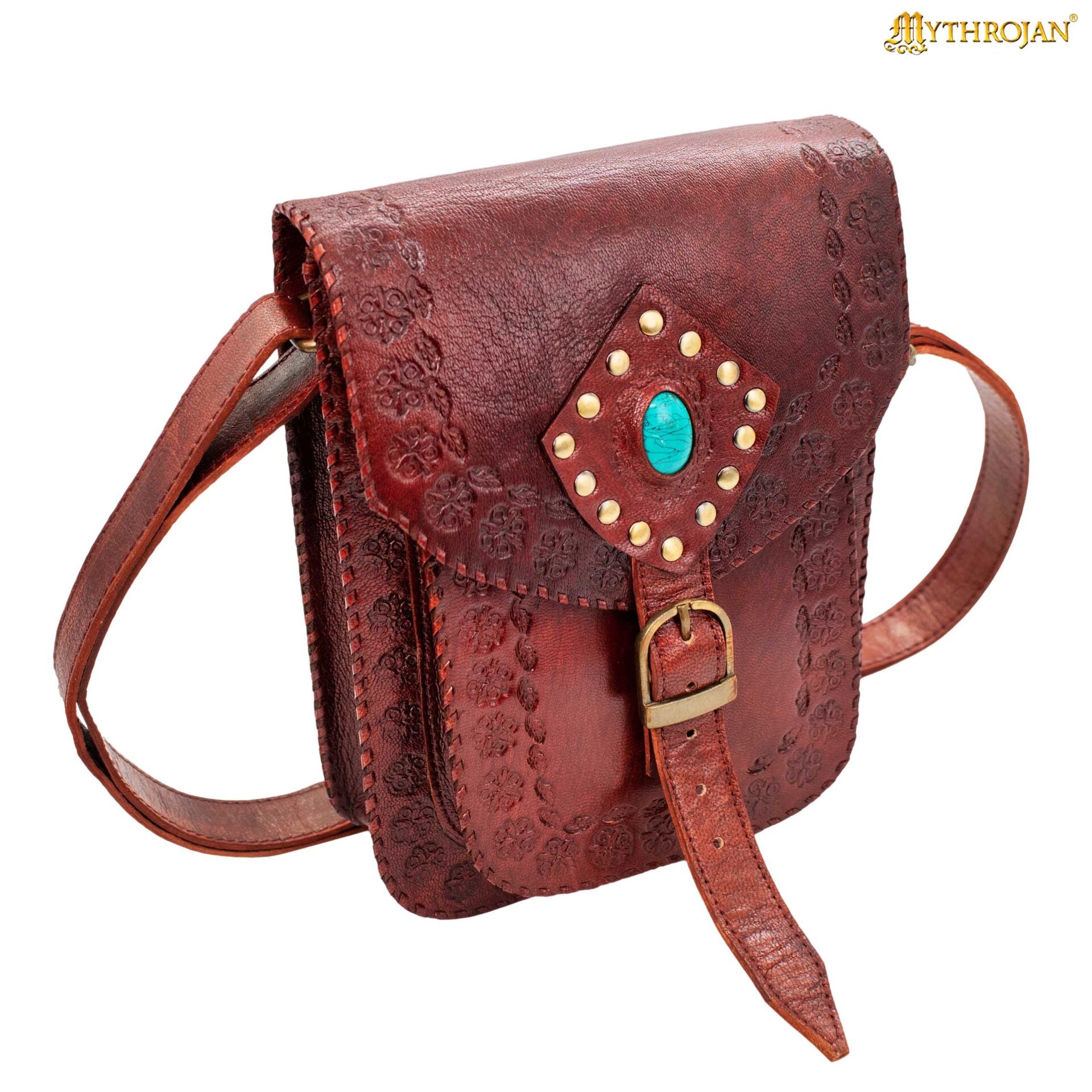 Imagen única de: Mythrojan "sorceress From The East" Medieval Sling Bag, Granate 10" X 7"