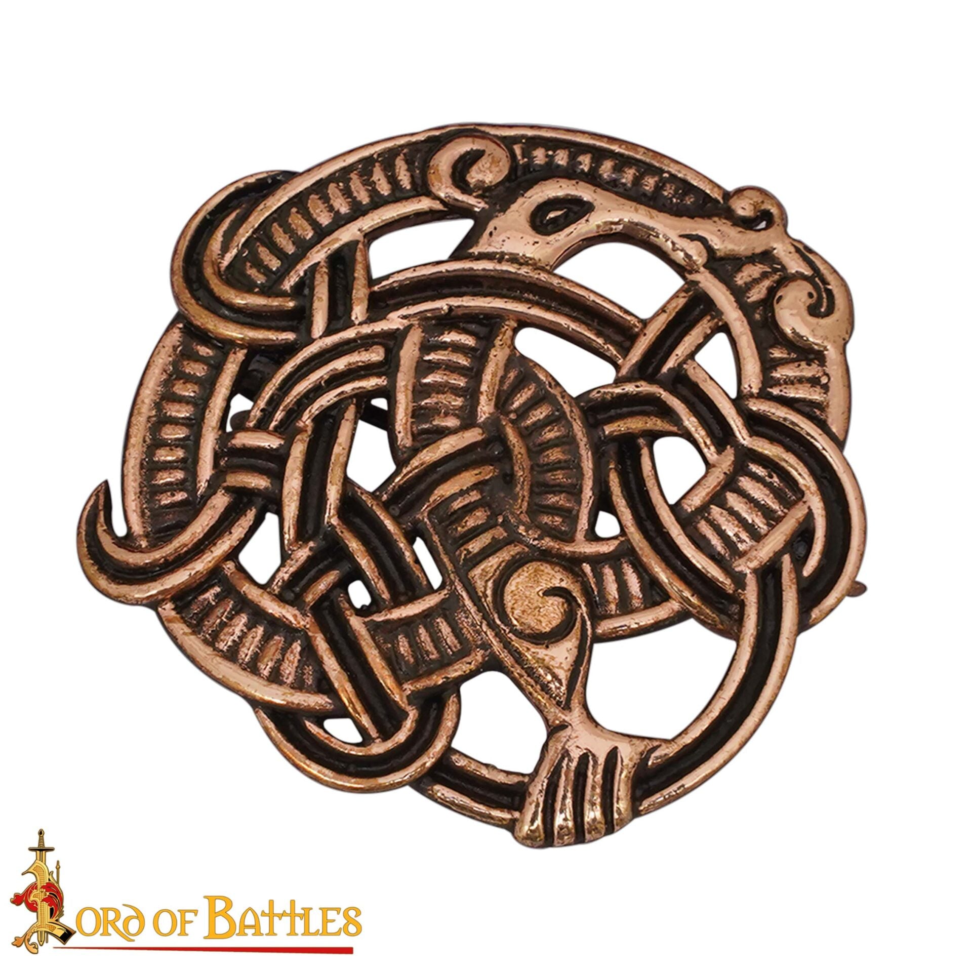Imagen única de: Broche de Capa Vikingo de Bronce con Nudos Fundición a la Cera Perdida Cierre Redondo