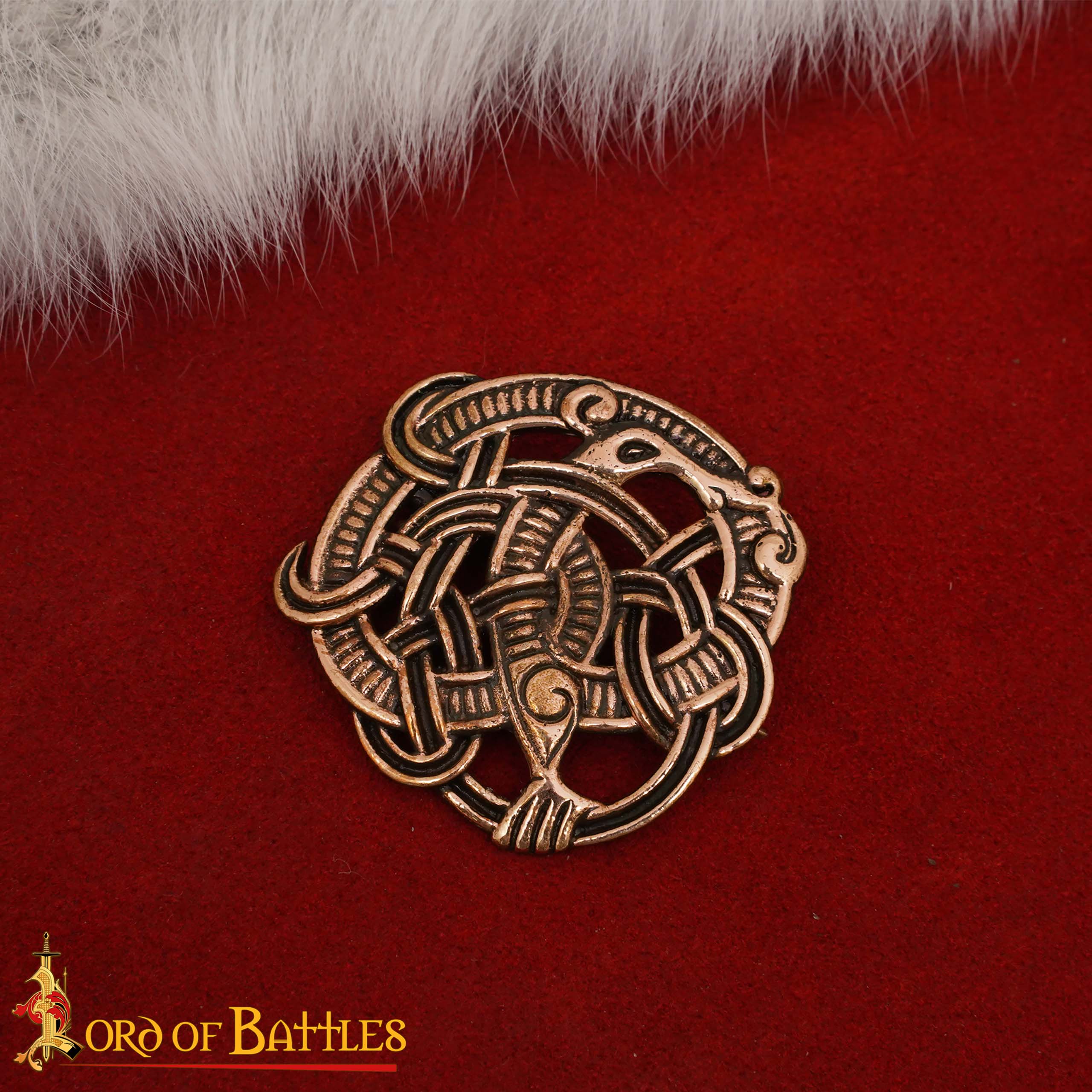 Imagen única de: Broche de Capa Vikingo de Bronce con Nudos Fundición a la Cera Perdida Cierre Redondo