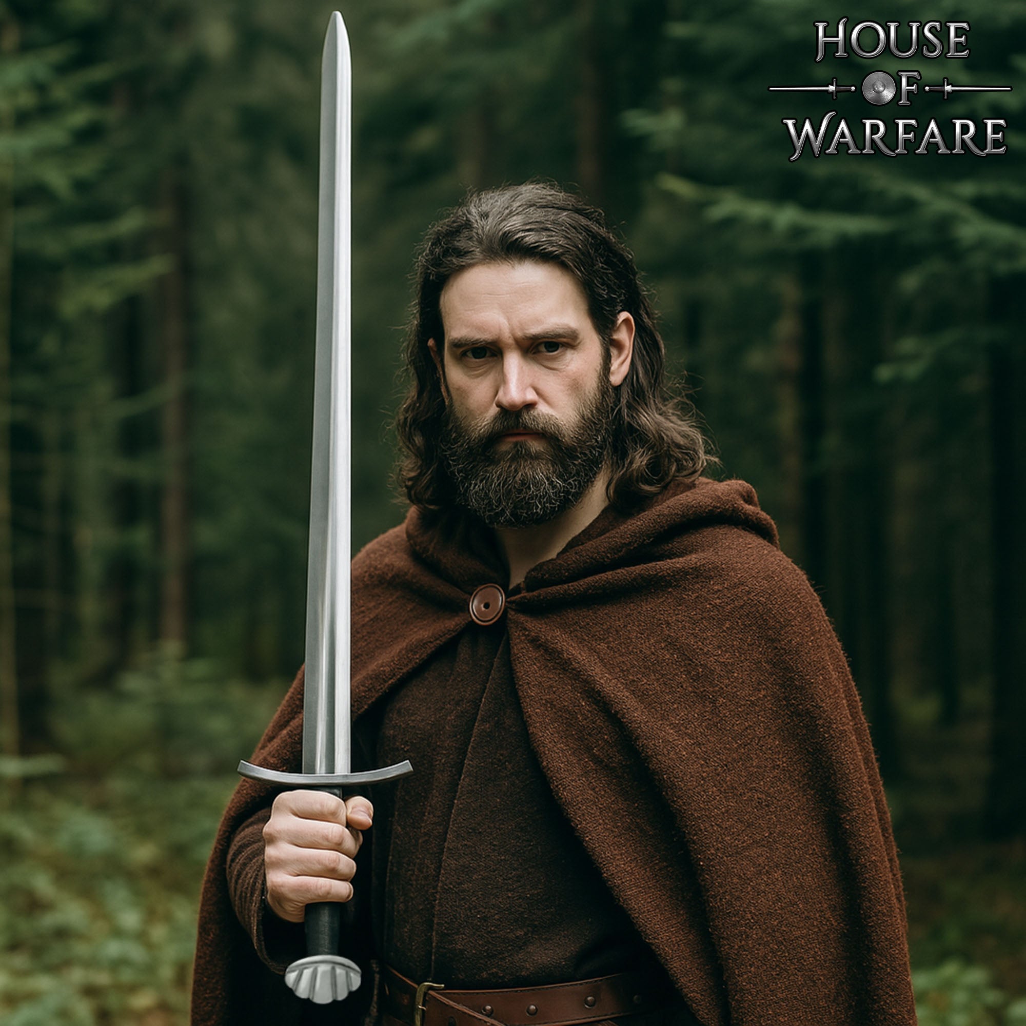 Imagen única de: Espada Medieval de Caballero con Vaina - Hoja de Acero Al Carbono Pulida