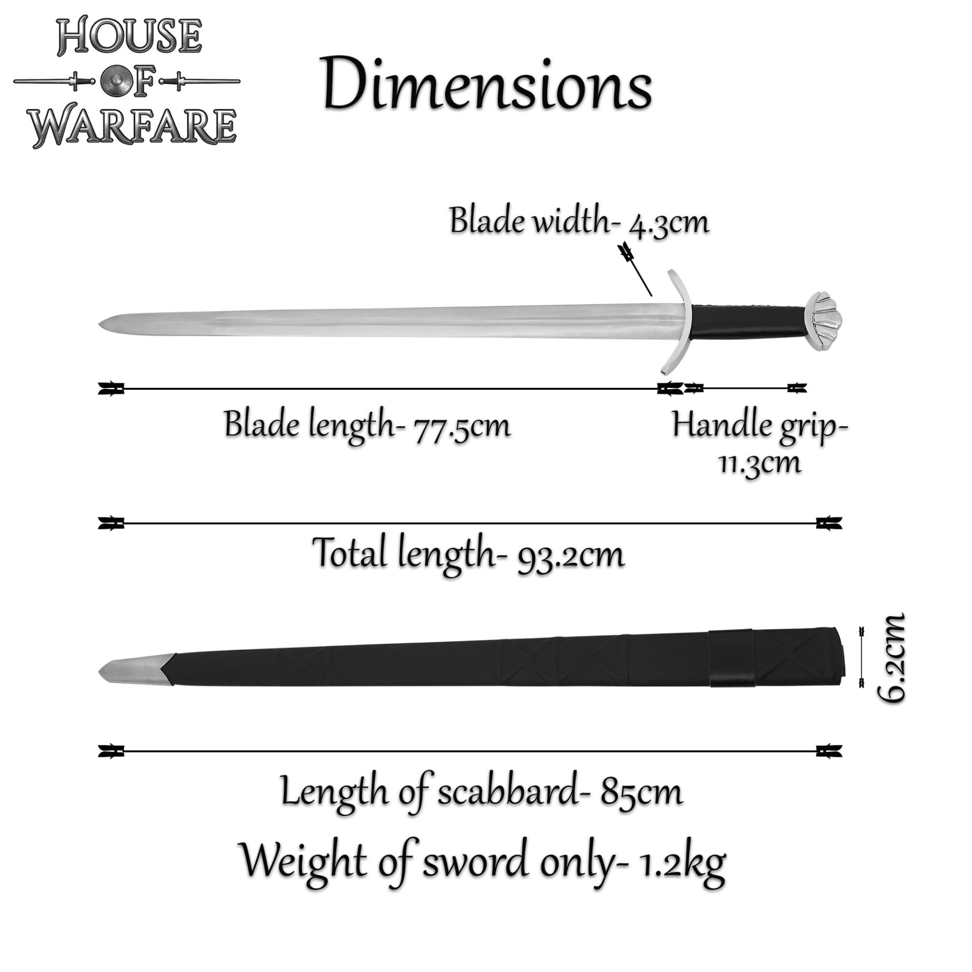 Imagen única de: Espada Medieval de Caballero con Vaina - Hoja de Acero Al Carbono Pulida