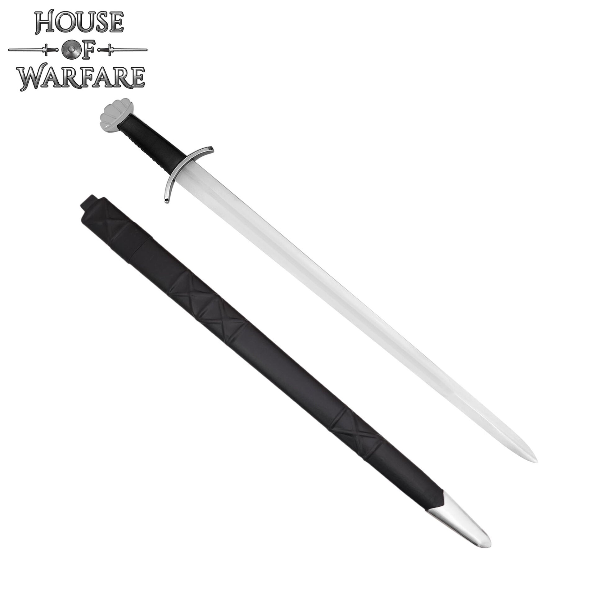 Imagen única de: Espada Medieval de Caballero con Vaina - Hoja de Acero Al Carbono Pulida