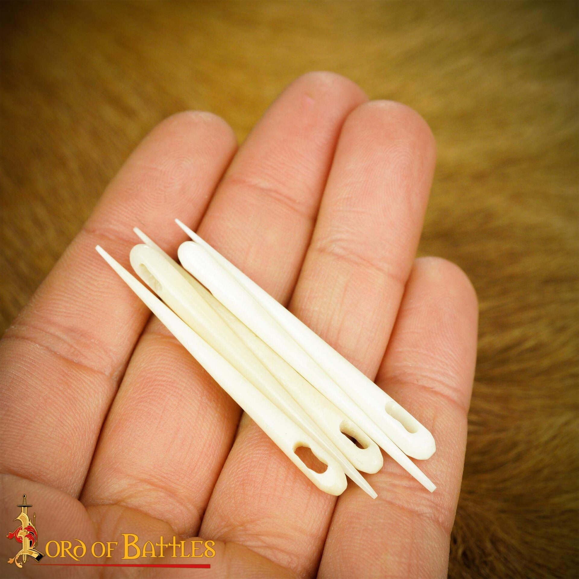 Imagen única de: Pack de 5 Agujas Vikingas - Cuerno Artesanal