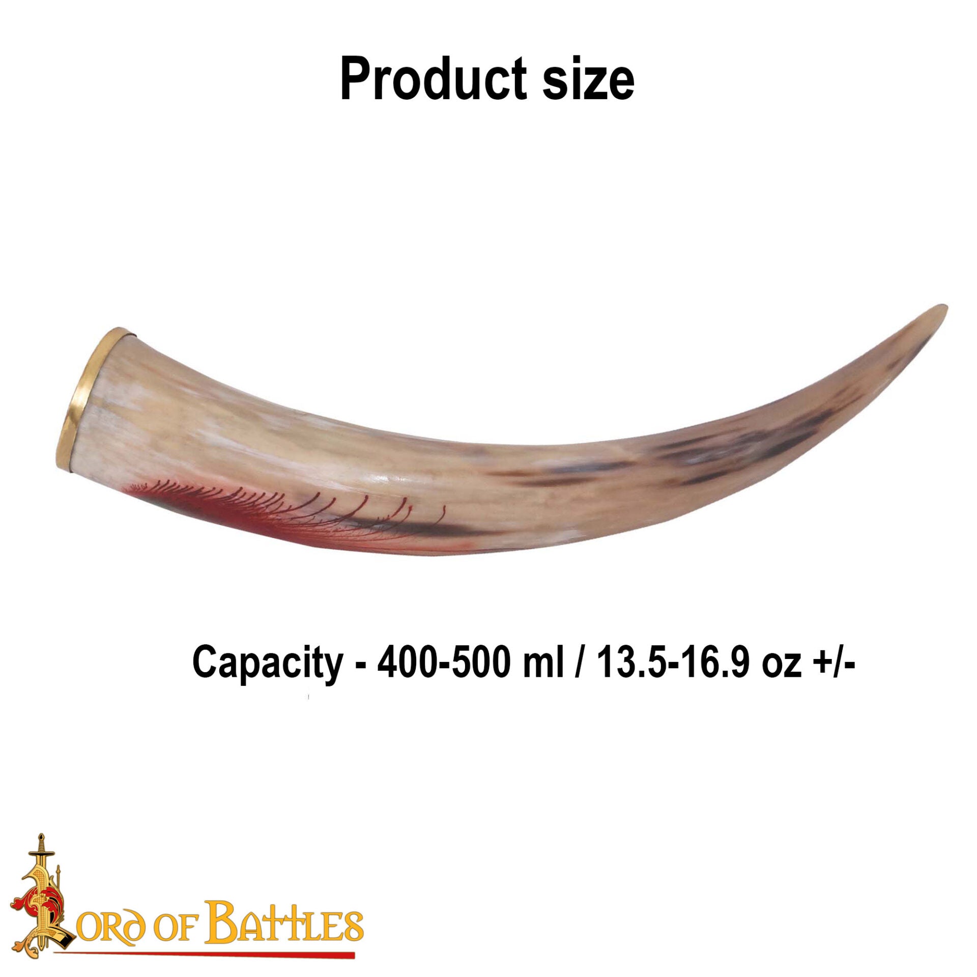Imagen única de: Auténtico Cuerno de Buey para Beber 400 - 500 Ml Elaborado Artesanalmente con Auténtico Cuerno de Buey