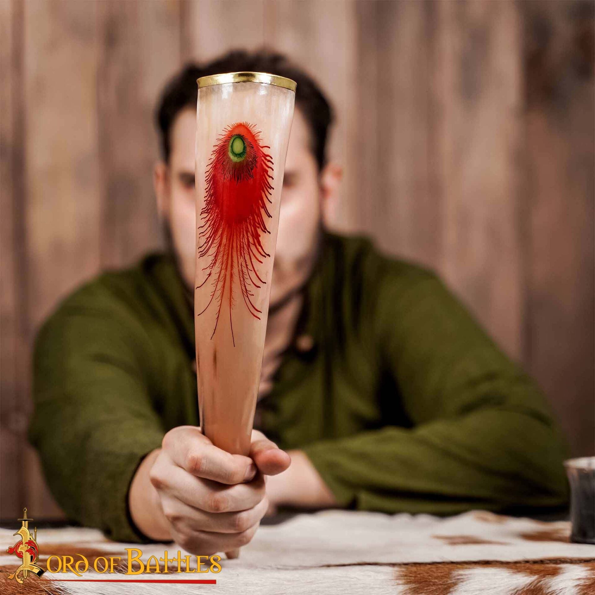 Imagen única de: Auténtico Cuerno de Buey para Beber 400 - 500 Ml Elaborado Artesanalmente con Auténtico Cuerno de Buey