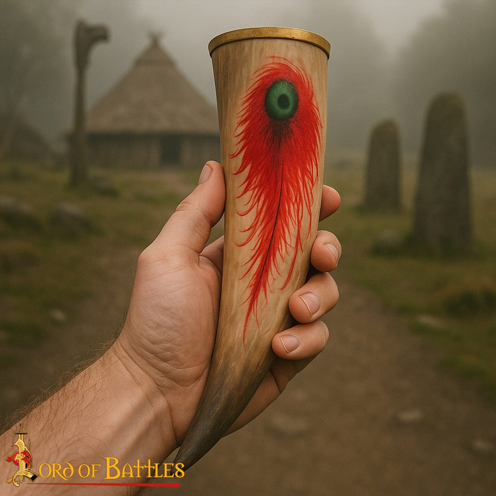 Imagen única de: Auténtico Cuerno de Buey para Beber 400 - 500 Ml Elaborado Artesanalmente con Auténtico Cuerno de Buey