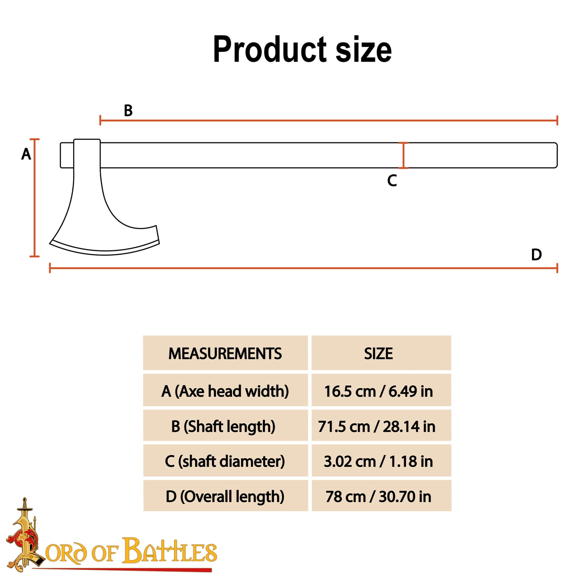 Hacha Vikinga Barbuda Hoja Forjada de Acero Al Carbono y Vástago de Madera, Guerrero Nórdico Hacha de Batalla Larp, Coleccionable - Imagen 3