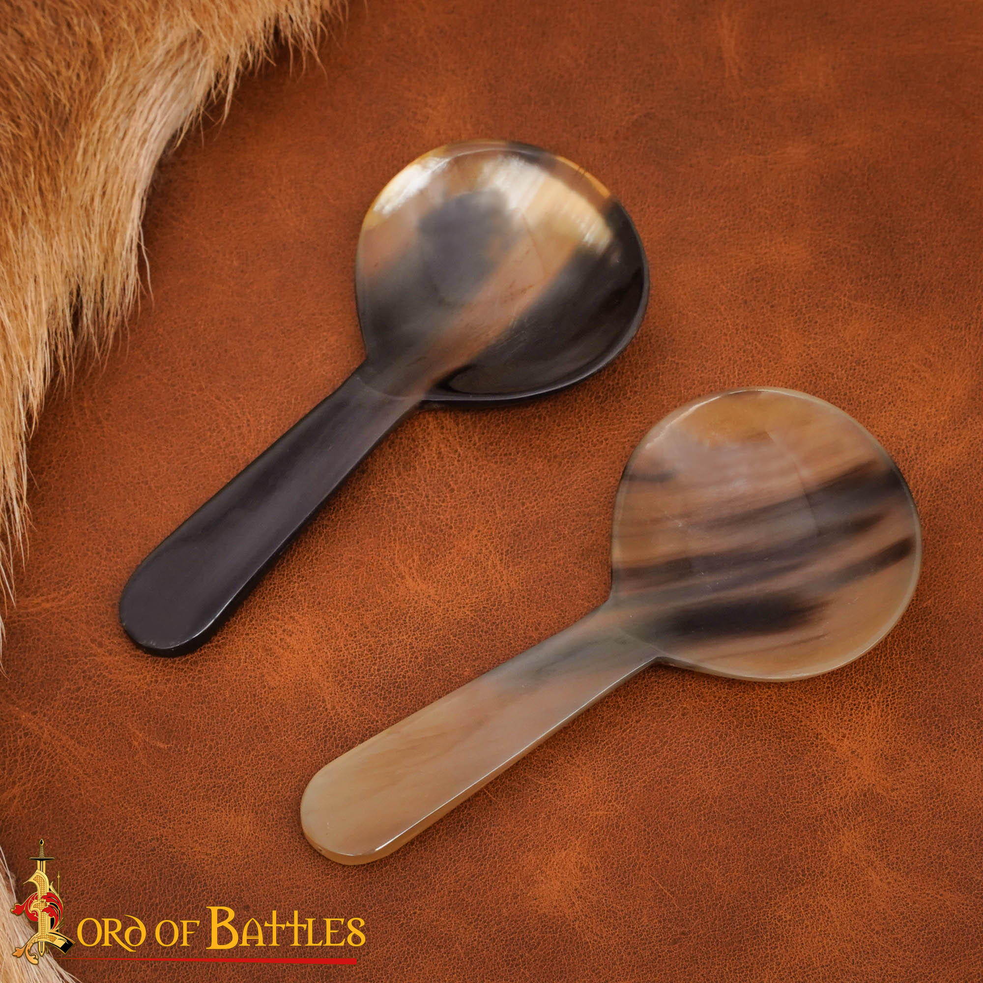 Imagen única de: Cuchara Medieval de Cuerno de Buey Tallada a Mano en Cuerno de Origen Ético
