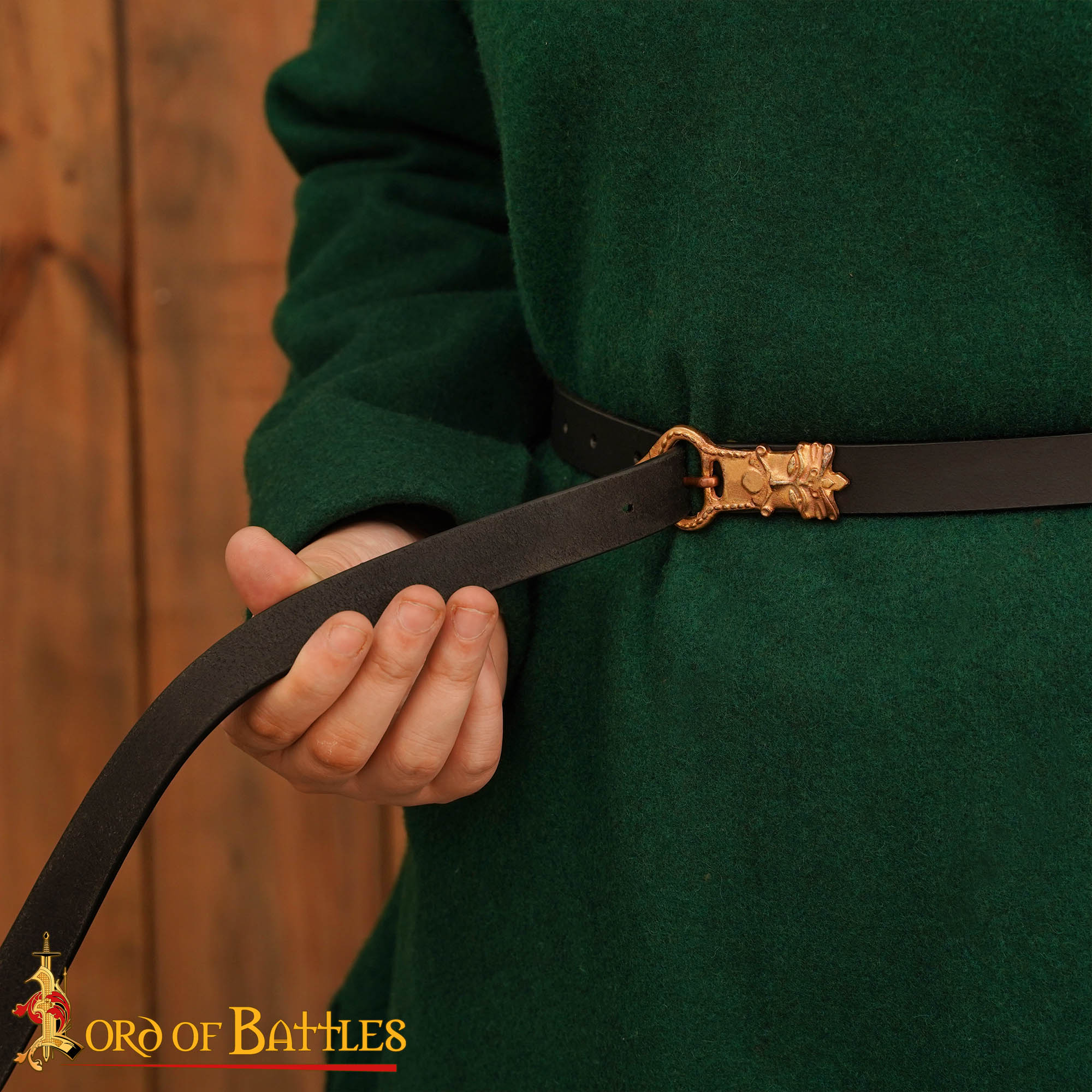 Imagen única de: Cinturón Sajón con Hebilla de Bronce Rey Grande