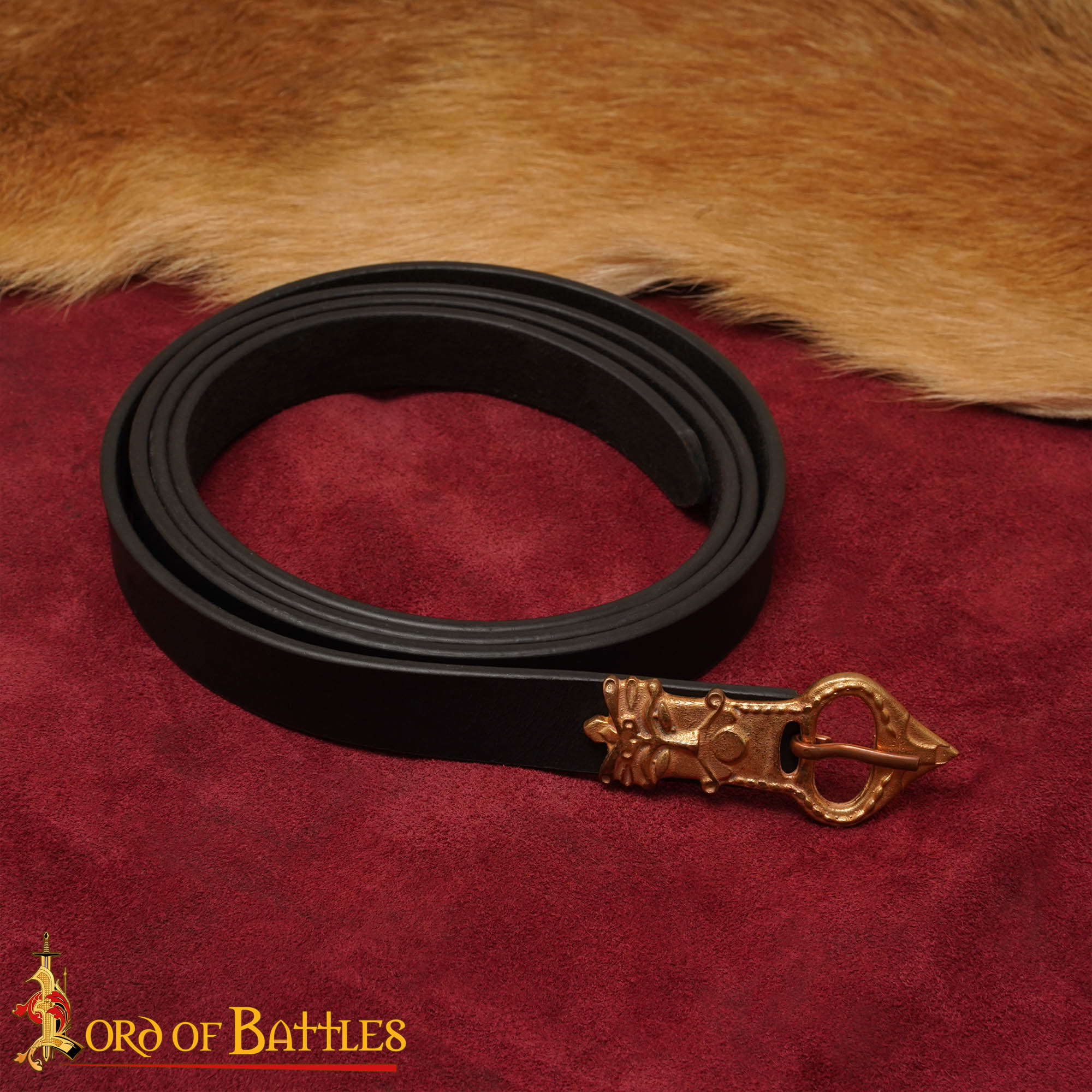 Imagen única de: Cinturón Sajón con Hebilla de Bronce Rey Grande