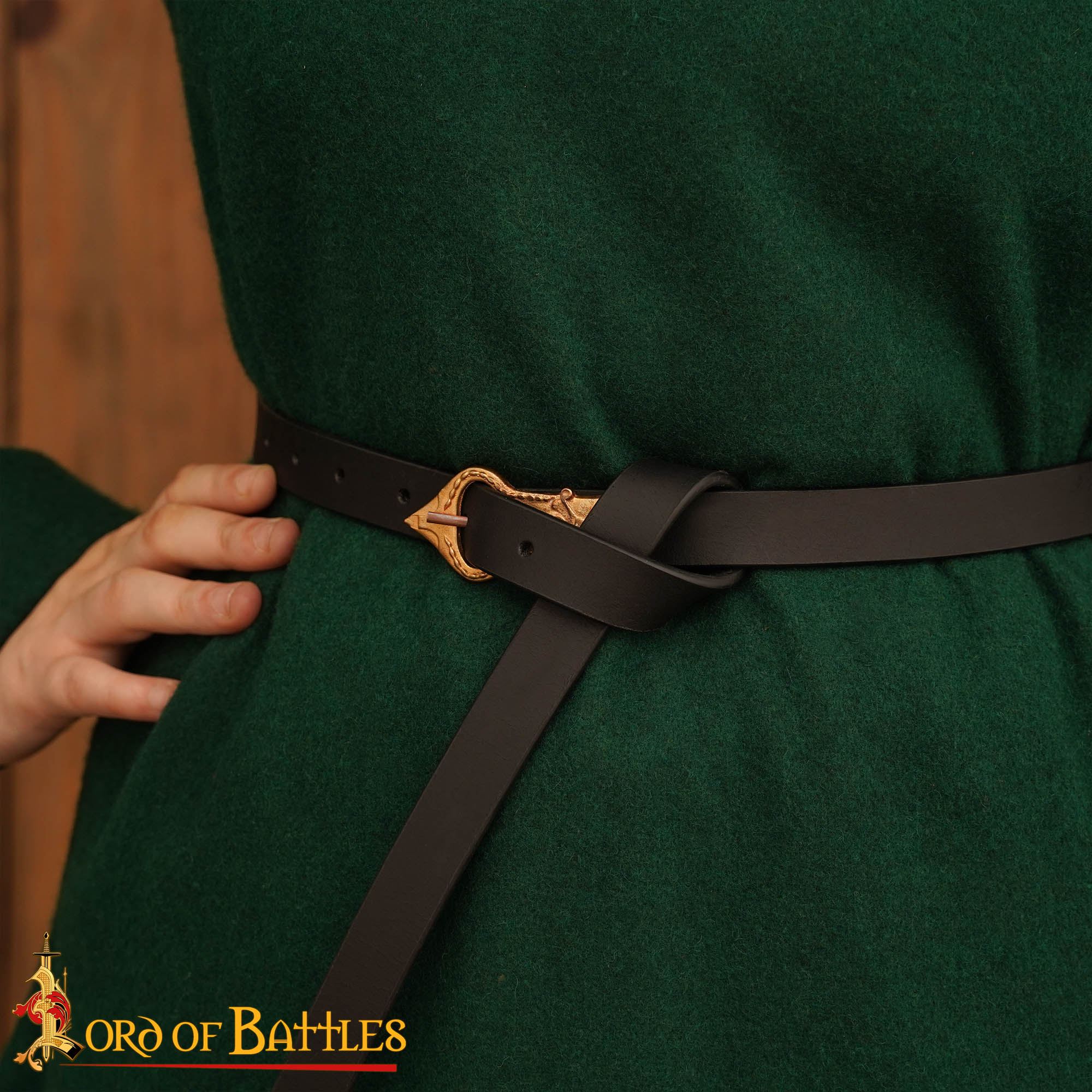 Imagen única de: Cinturón Sajón con Hebilla de Bronce Rey Grande