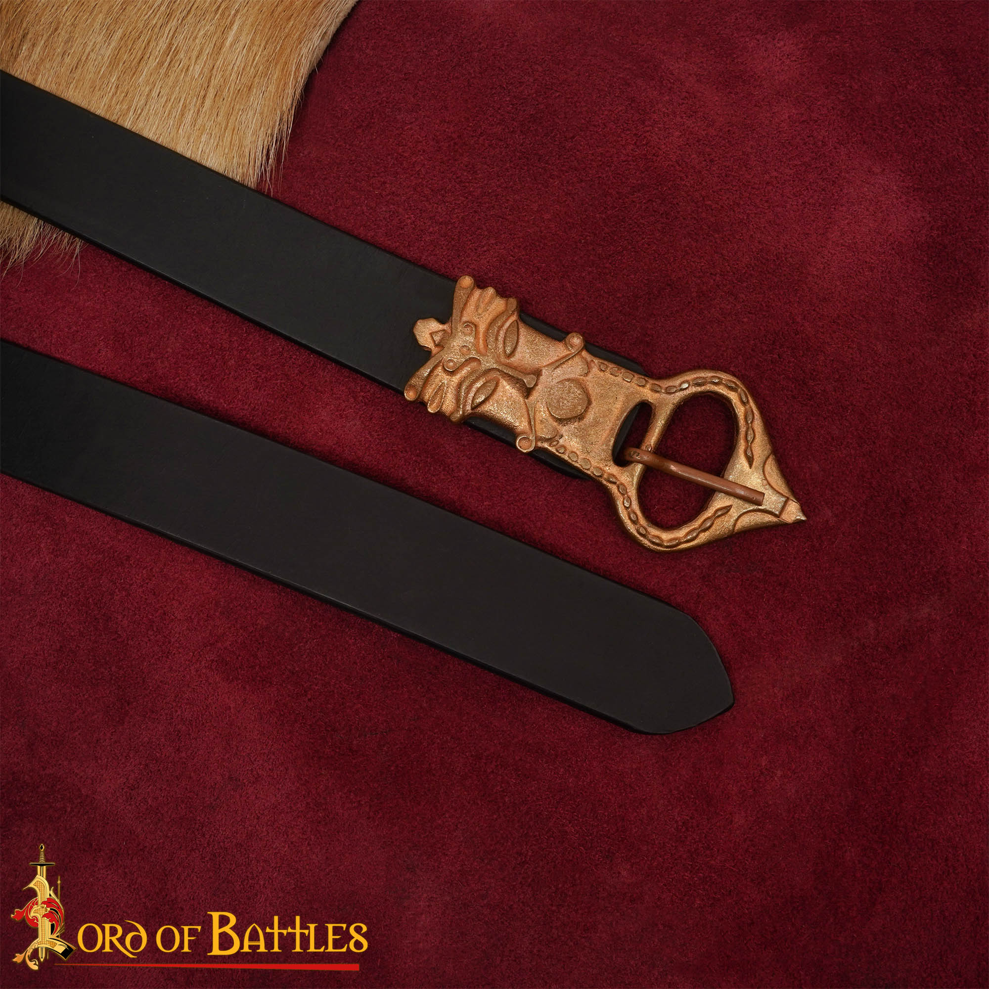 Imagen única de: Cinturón Sajón con Hebilla de Bronce Rey Pequeño