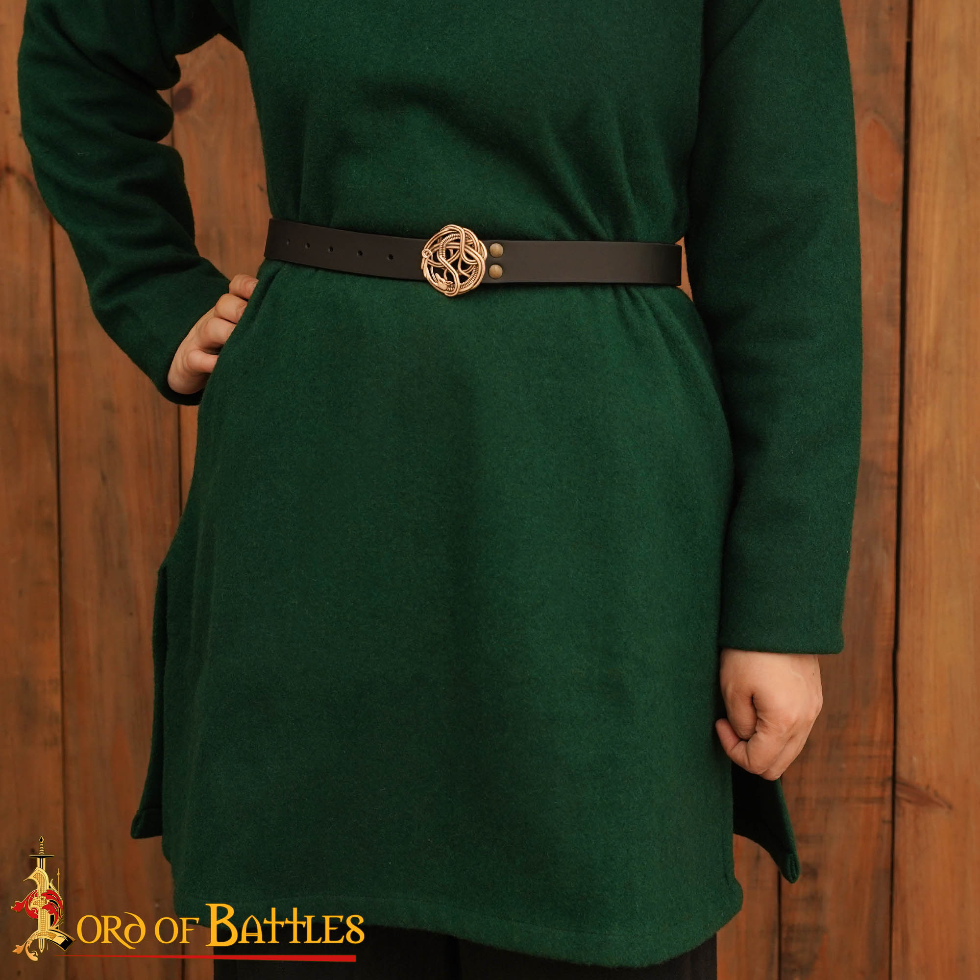 Imagen única de: Cinturón Celta con Hebilla de Serpiente de Bronce