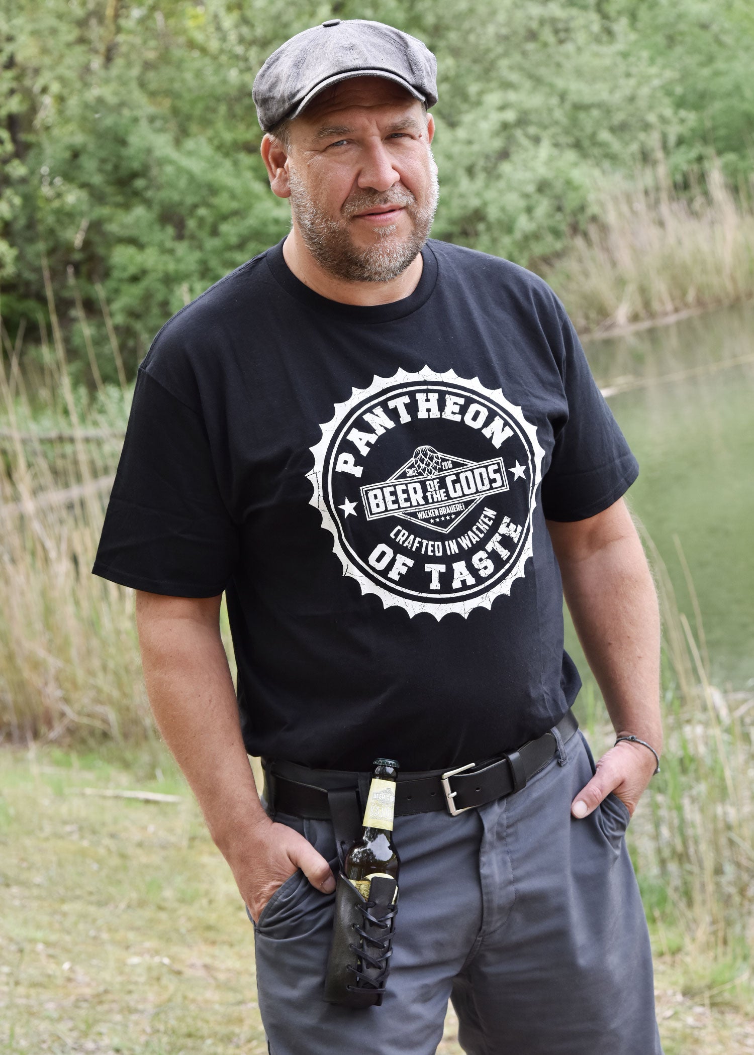 Imagen única de: Portacinturones De Cuero Para Botellas De 0,33L, Con Logo - Wacken Brewery