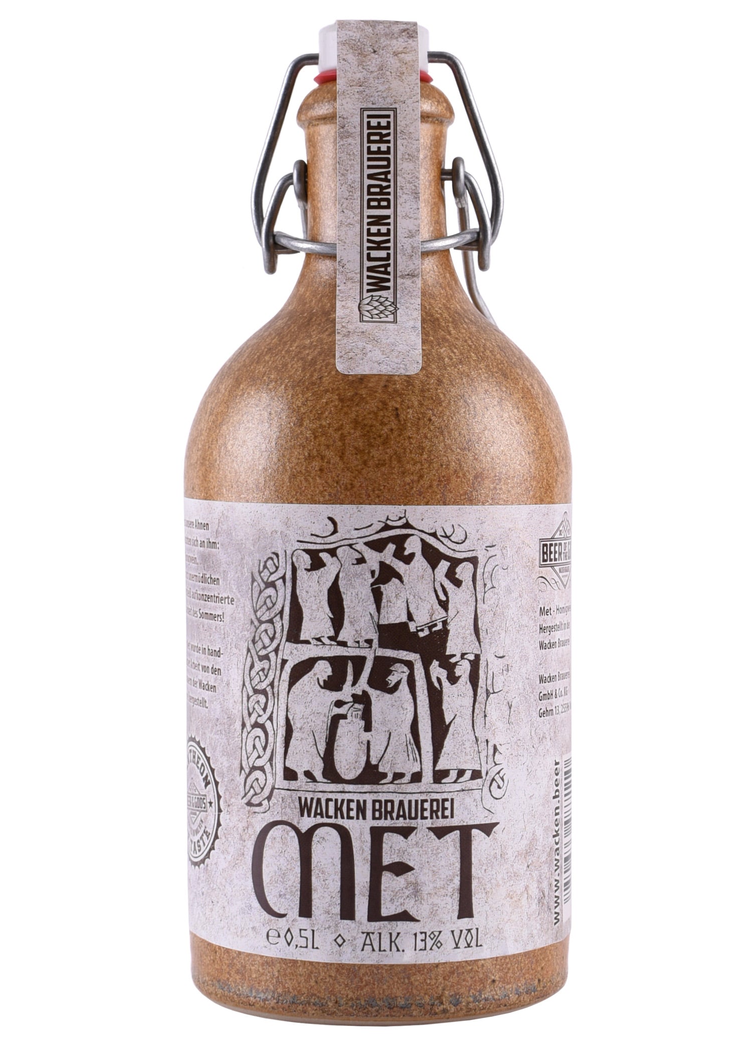 Imagen única de: Hidromiel - Vino De Miel - Cervecería Wacken, 13% Vol. Alk., 0,5L En Botella De Arcilla