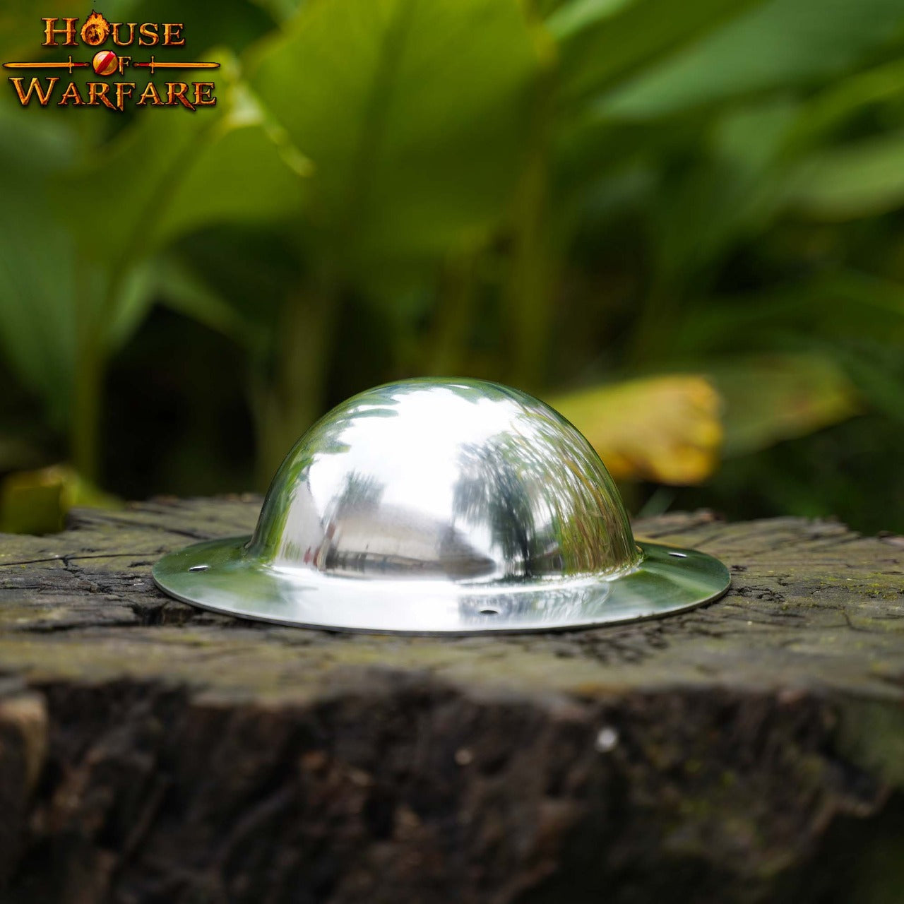 Imagen única de: Escudo Medieval Abovedado de Acero Forjado a Mano Umbo Redondo para Escudos Diy