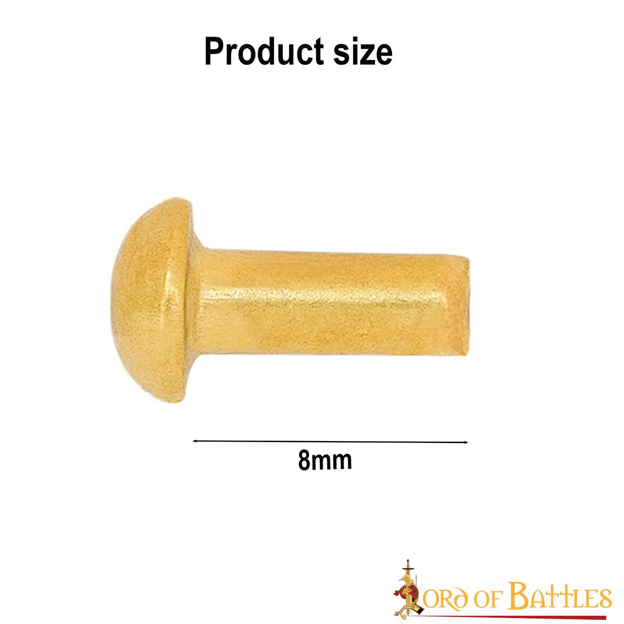 Imagen única de: Juego de 25 Remaches Medievales de Latón de 8 Mm de Diámetro