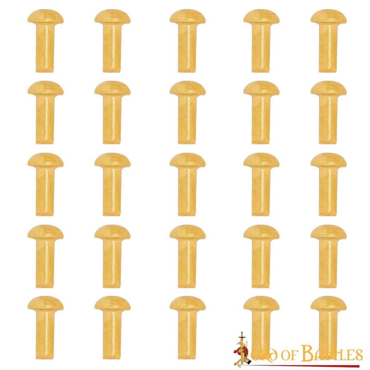 Imagen única de: Juego de 25 Remaches Medievales de Latón de 8 Mm de Diámetro