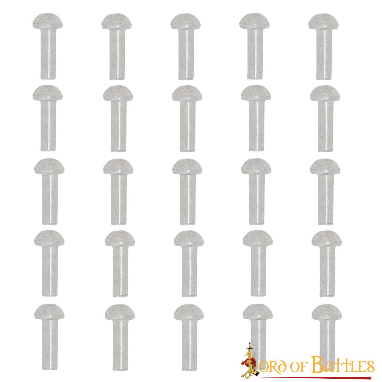 Imagen única de: Remaches de Cabeza de Seta - Juego de 25 Remaches de Cúpula para Armaduras y Marroquinería - 16 Mm de Longitud Total