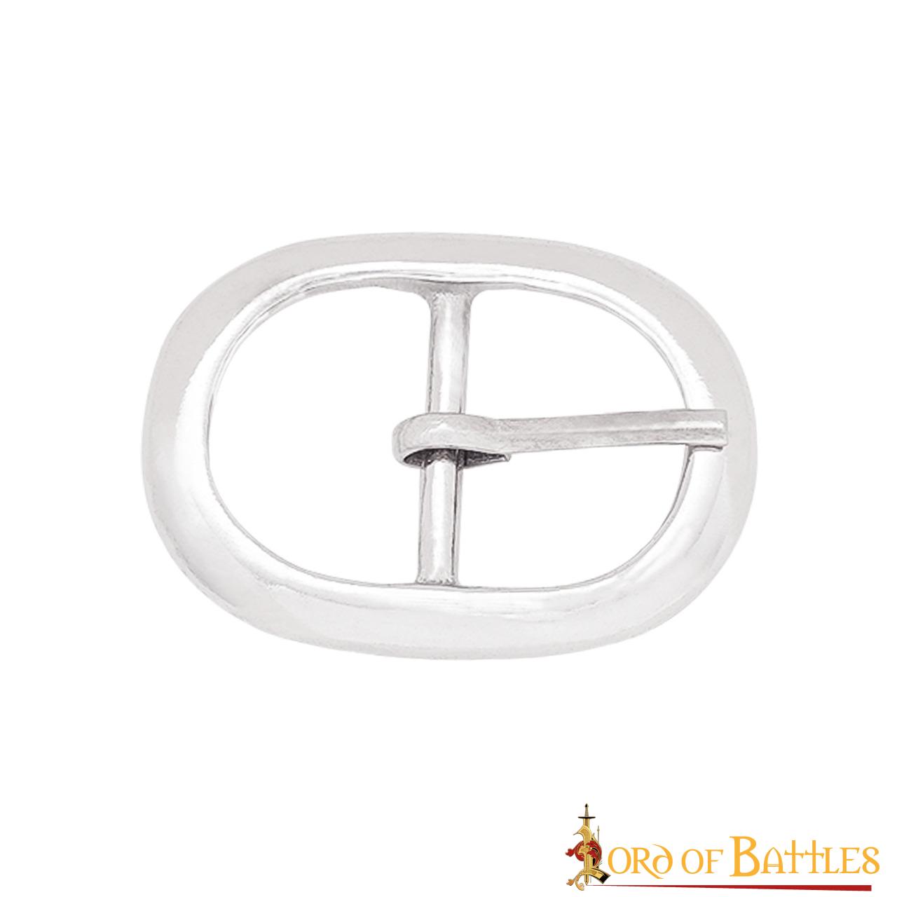 Imagen única de: Hebillas Ovaladas Niqueladas de Inspiración Medieval - Juego de 3 Hebillas de Acero Acabadas a Mano