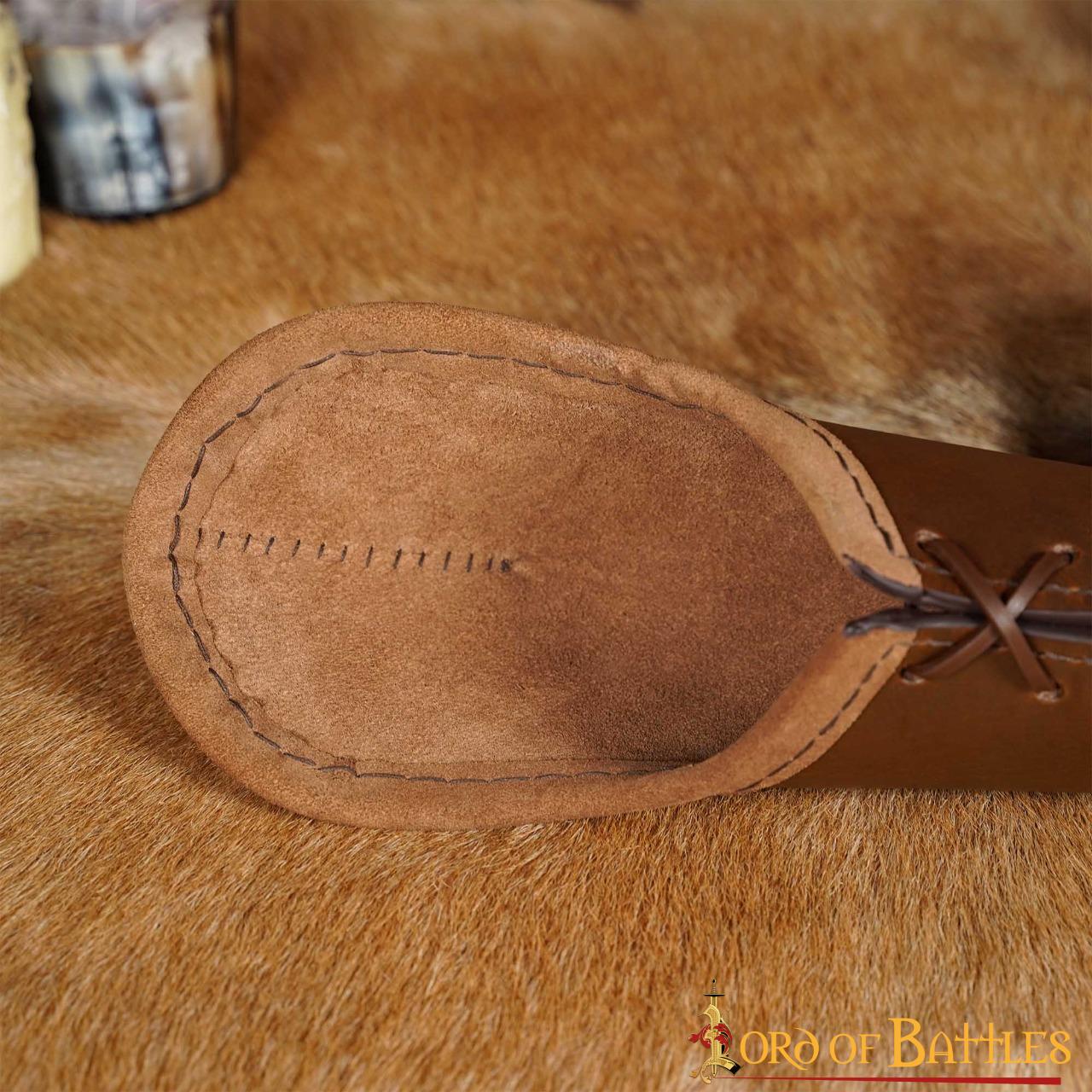 Brazaletes Medievales de Cuero con Protección para el Codo - Guardabrazos Artesanales con Cordón Ajustable - Imagen 9