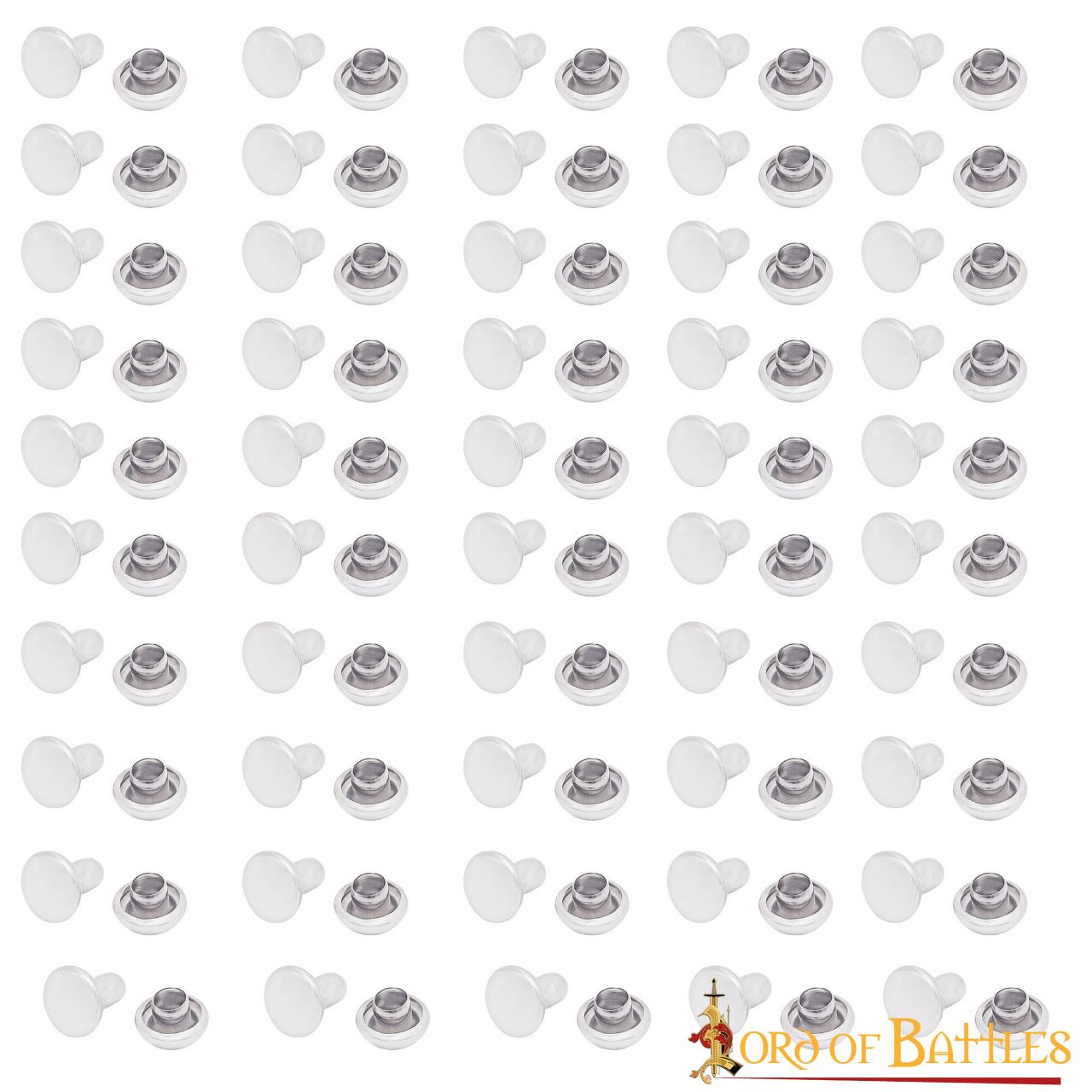 Imagen única de: Juego de 50 Botones Tich de Acero de 7 Mm