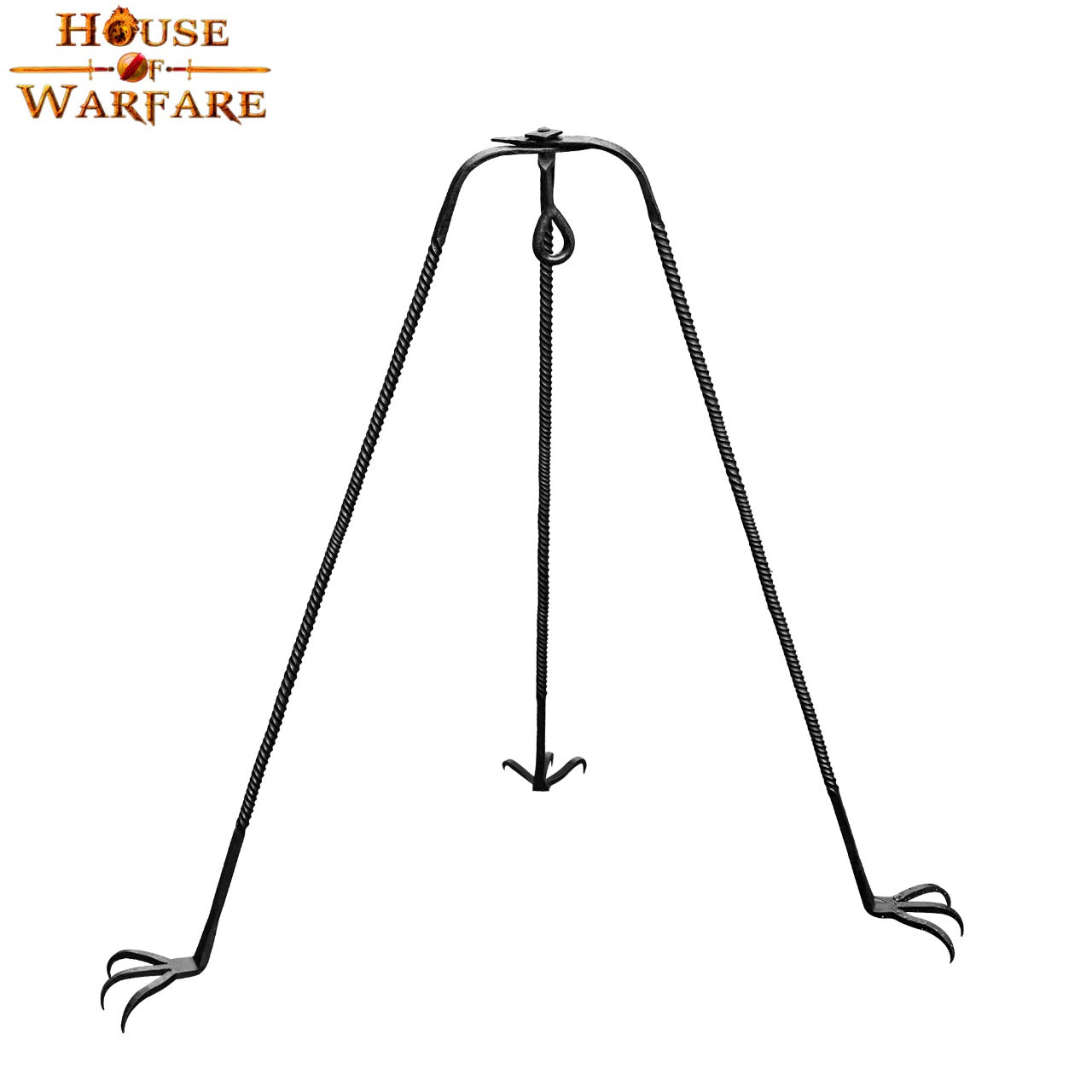 Imagen única de: Trípode de Cocina de Hierro Medieval Forjado a Mano - Acabado en Negro Soporte de Hoguera para Cocinar Al Aire Libre