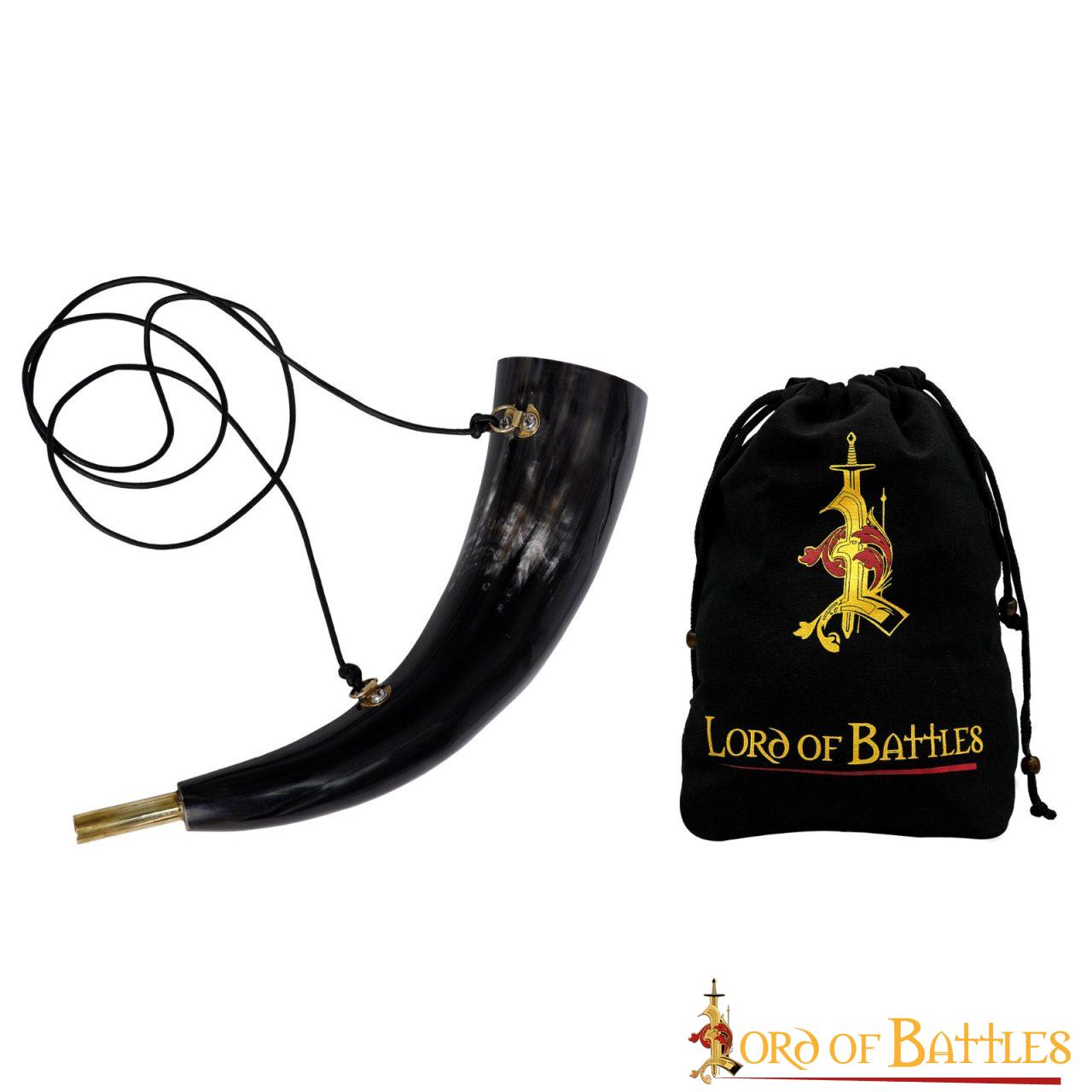 Imagen única de: Viking Blowing Horn - Bocina de Buey de Origen Ético con Boquilla de Latón